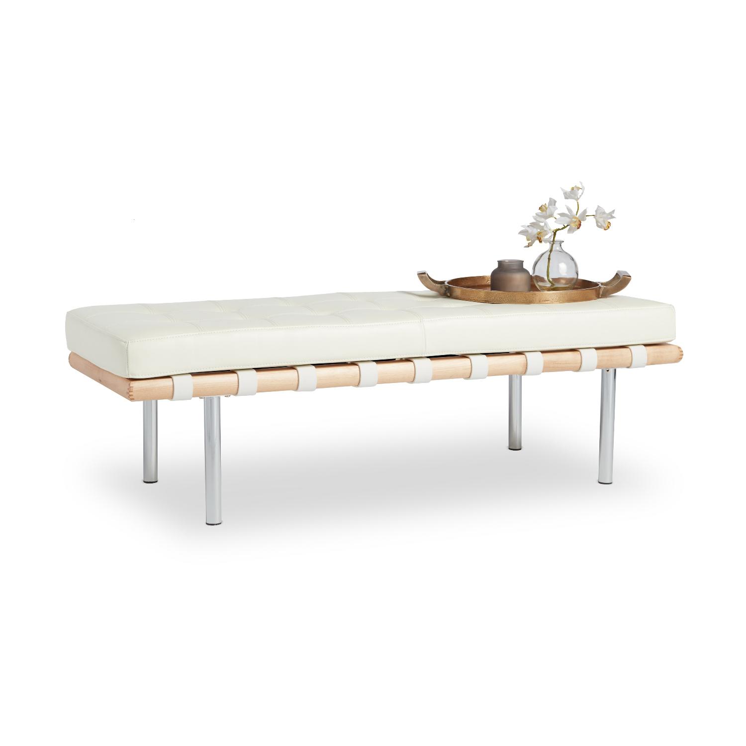 Oliver & James Andalucia White Leather Bench - image-0