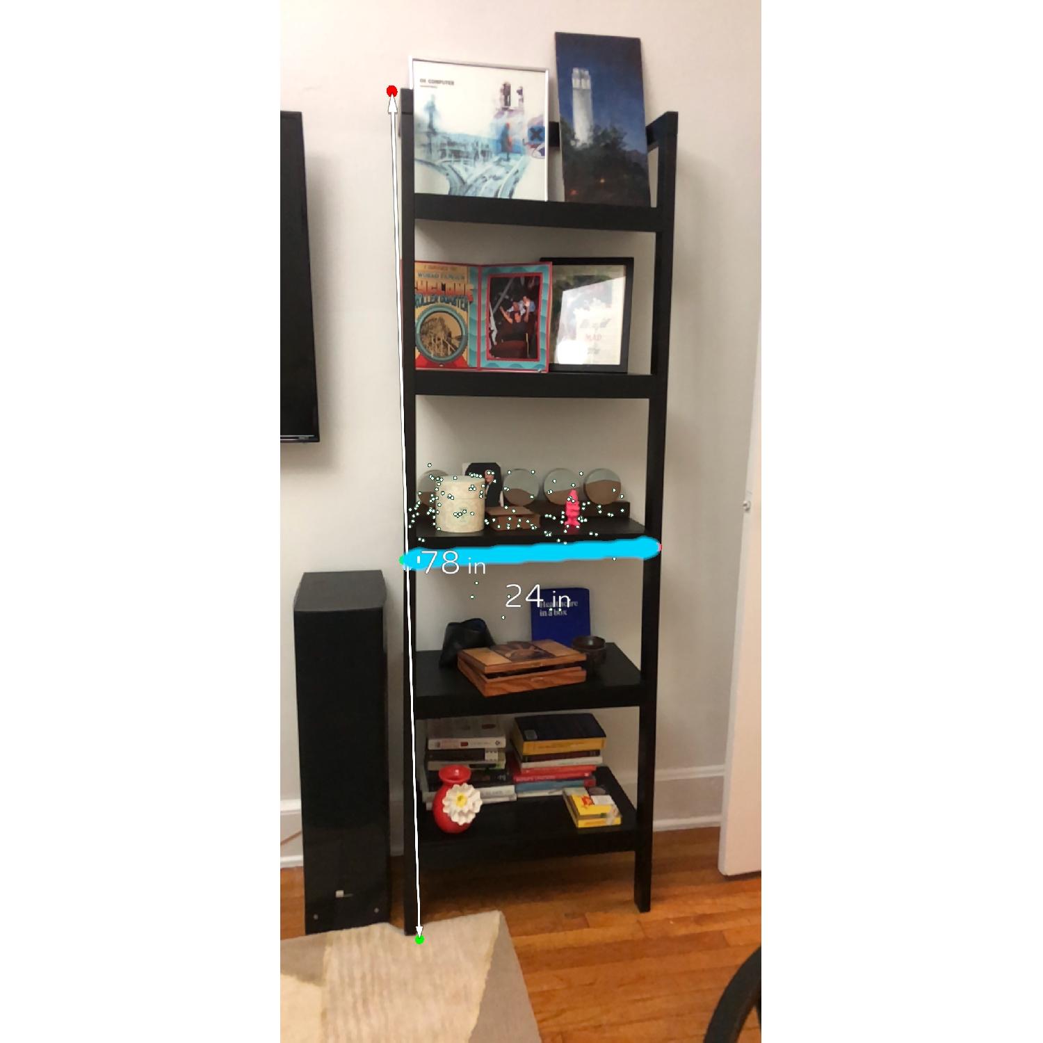 Crate & Barrel Sawyer Mocha Leaning Bookcase - image-3