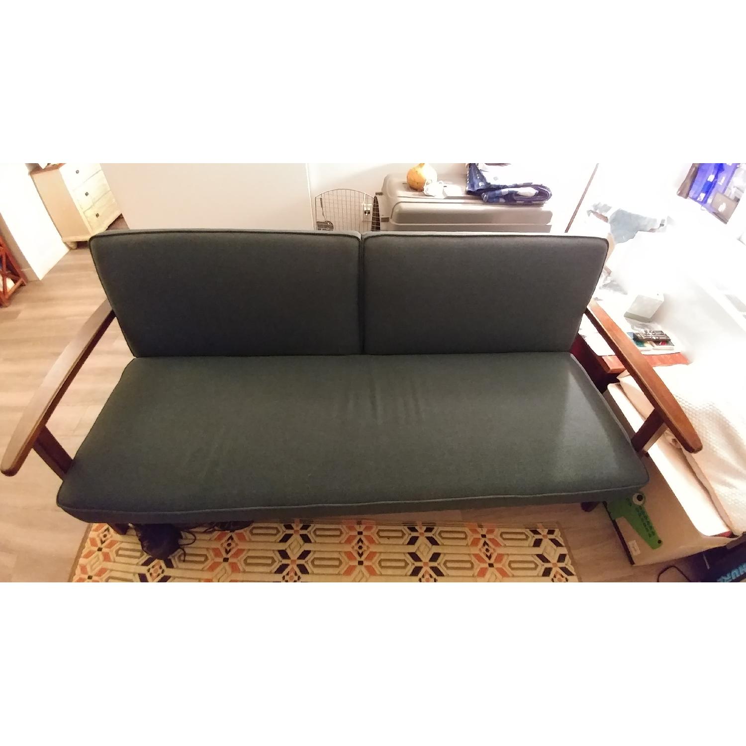 World Market Xander Midnight Blue Convertible Loveseat - image-2