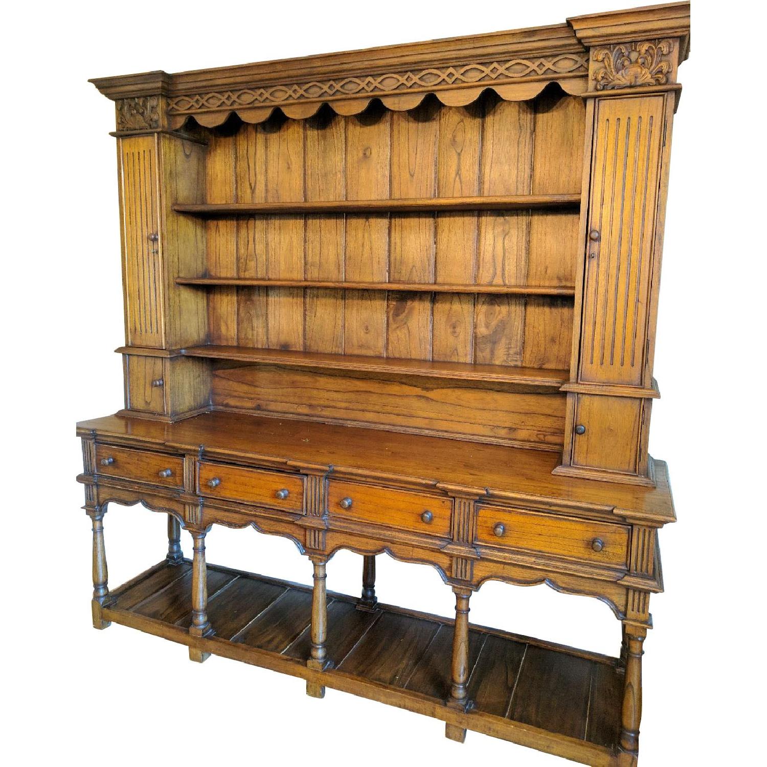 Antique Sideboard w/ Shelves & Side Storage AptDeco