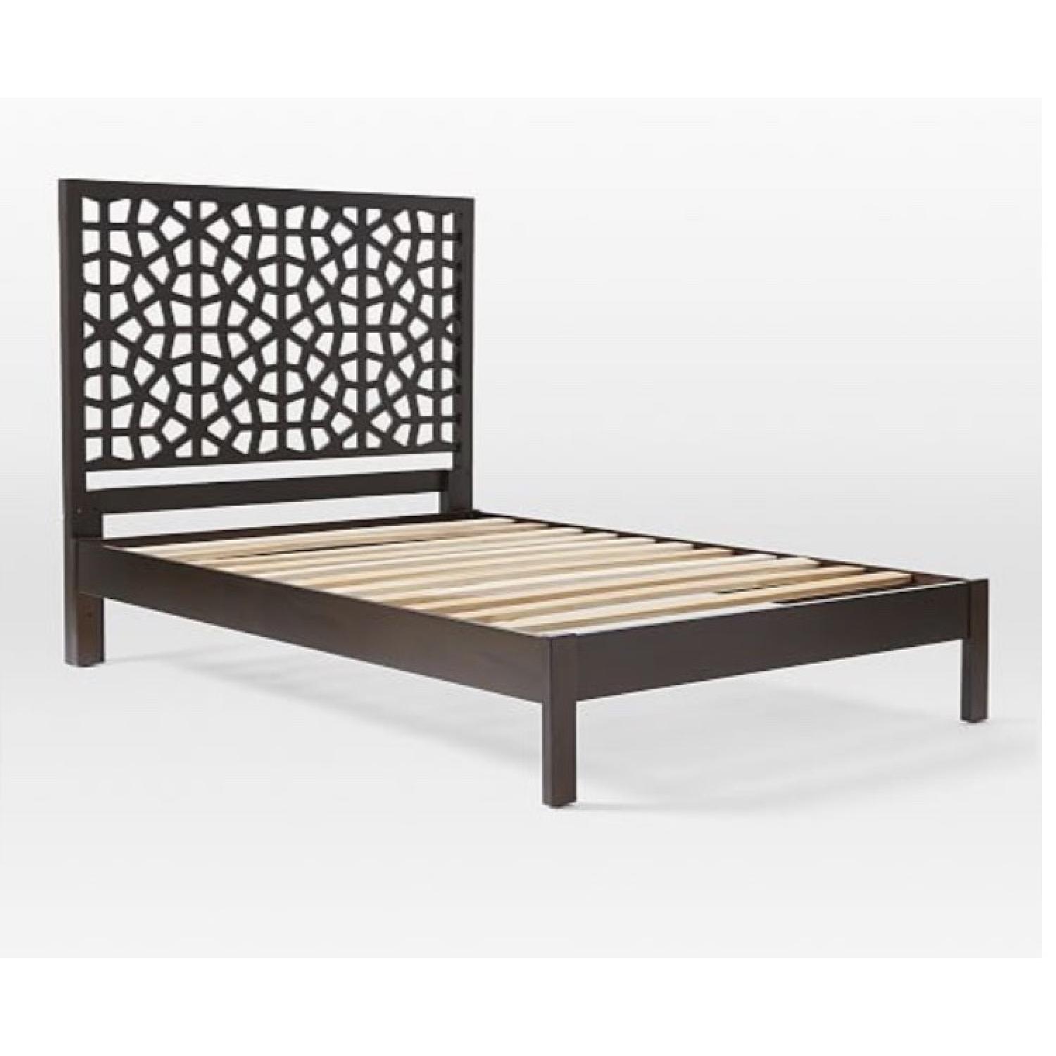 West Elm Queen Morocco Bed w/ Headboard - image-3