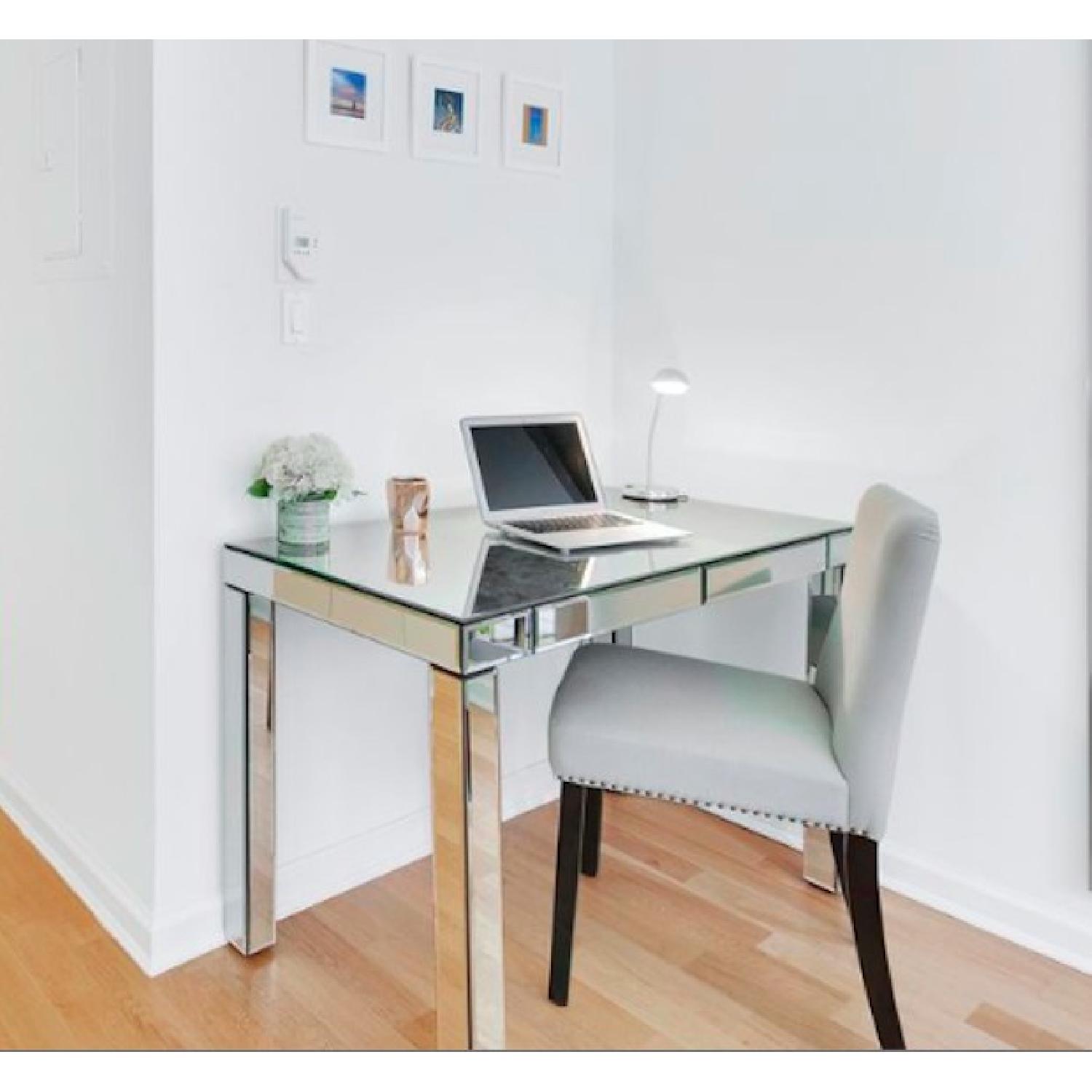 West Elm Parsons Mirrored Desk & Chair - image-2