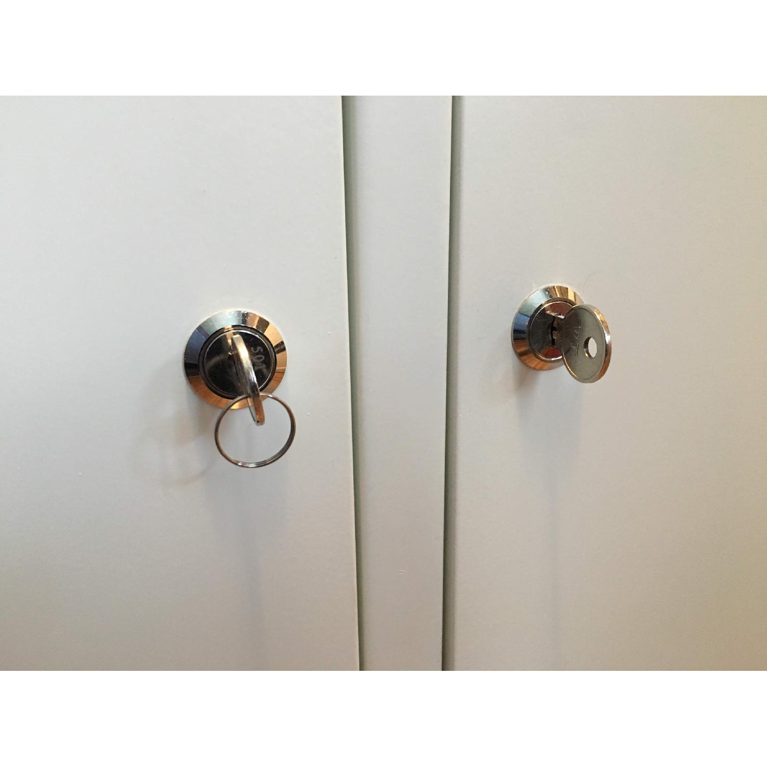 Ikea Metal Lockable Storage in White AptDeco