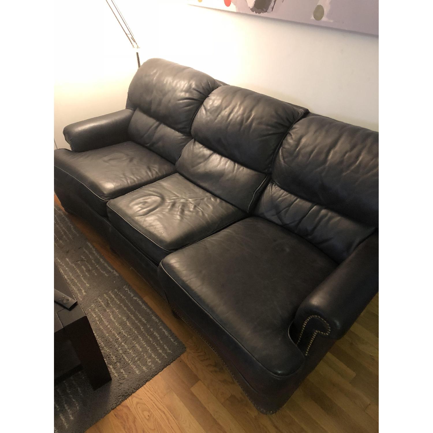 Green Leather Sofa - image-2