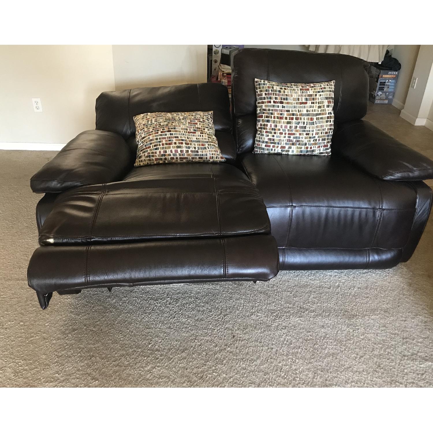 Macy's Italian Ricardo Leather Recliner Loveseat - image-1