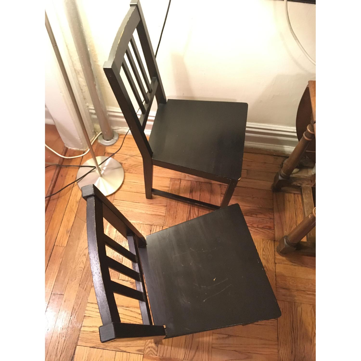 West Elm Black Wood Small Round Dining Table w/ 4 Chairs AptDeco