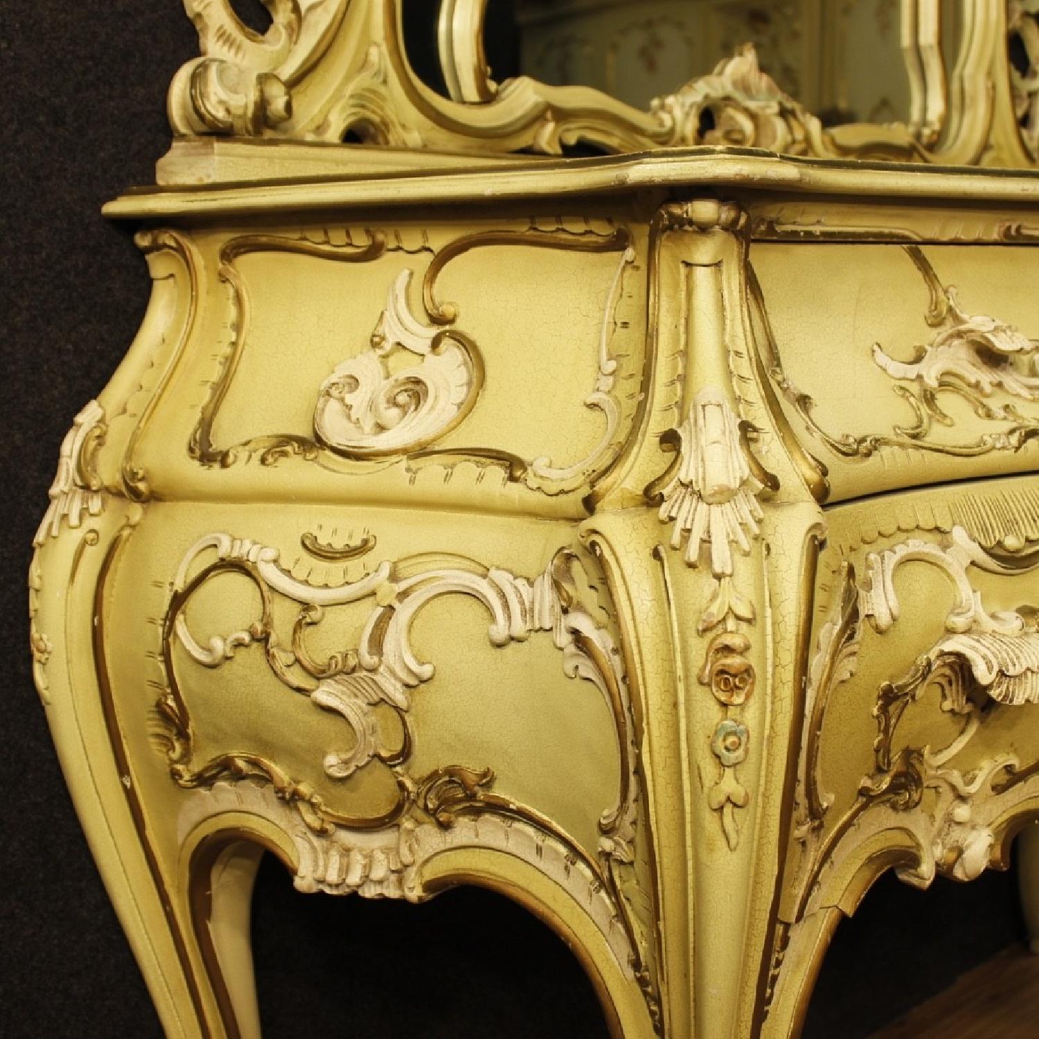 Venetian Dresser w/ Mirror in Lacquered & Painted Wood - image-4