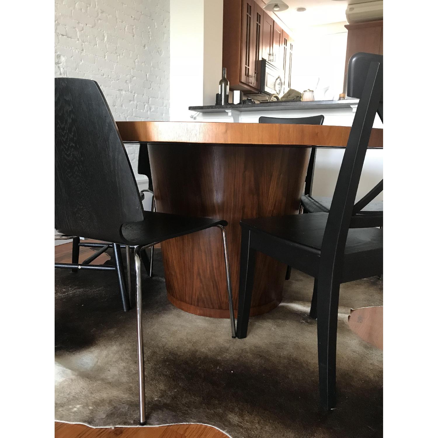 Crate & Barrel Orion 60" Round Walnut Dining Table - image-2