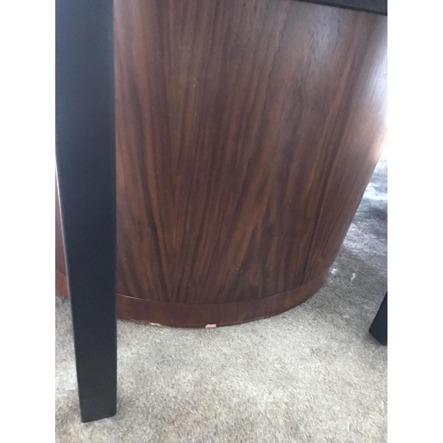 Crate & Barrel Orion 60" Round Walnut Dining Table - image-5