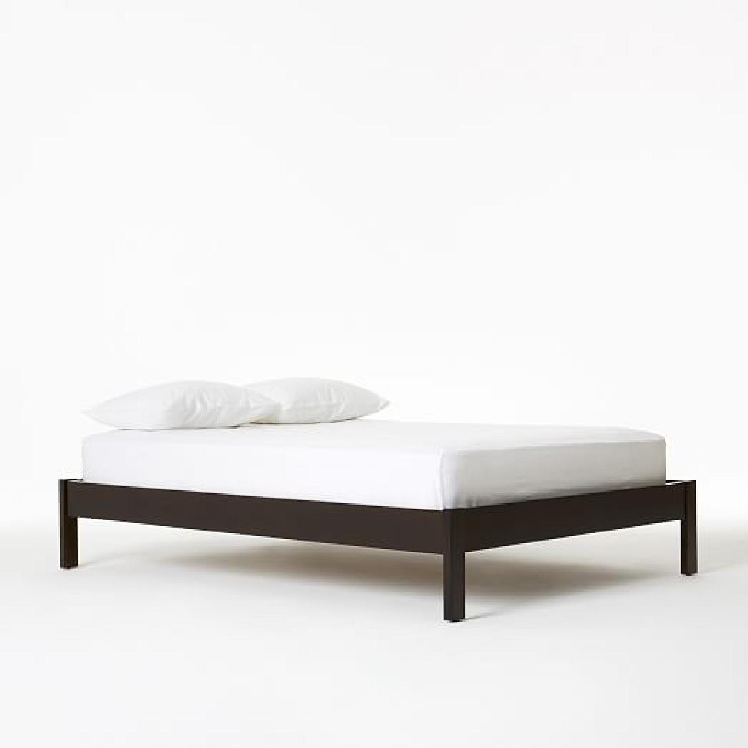 West Elm Queen Bed Frame w/ Tall Leather Headboard - image-1