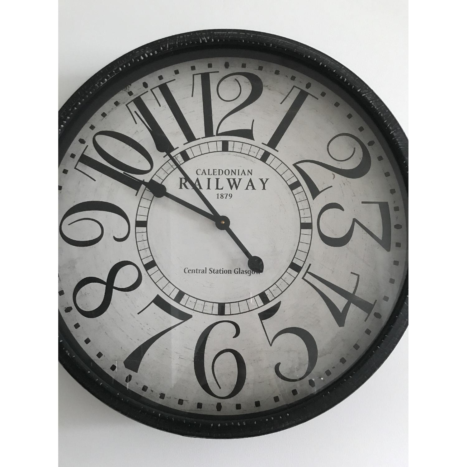 Caledonian Railway 1879 Black Round Metal Railway Wall Clock - image-3