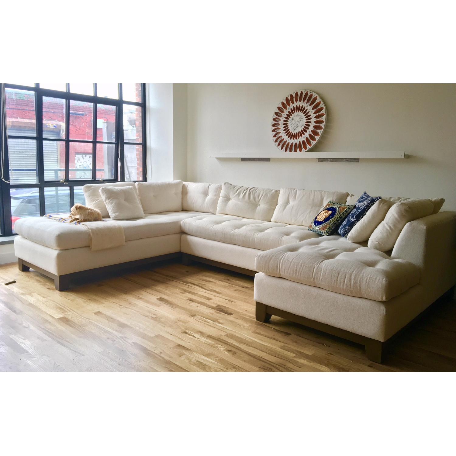 ABC Carpet & Home White 3-Piece Cobble Hill Sectional Sofa - image-1