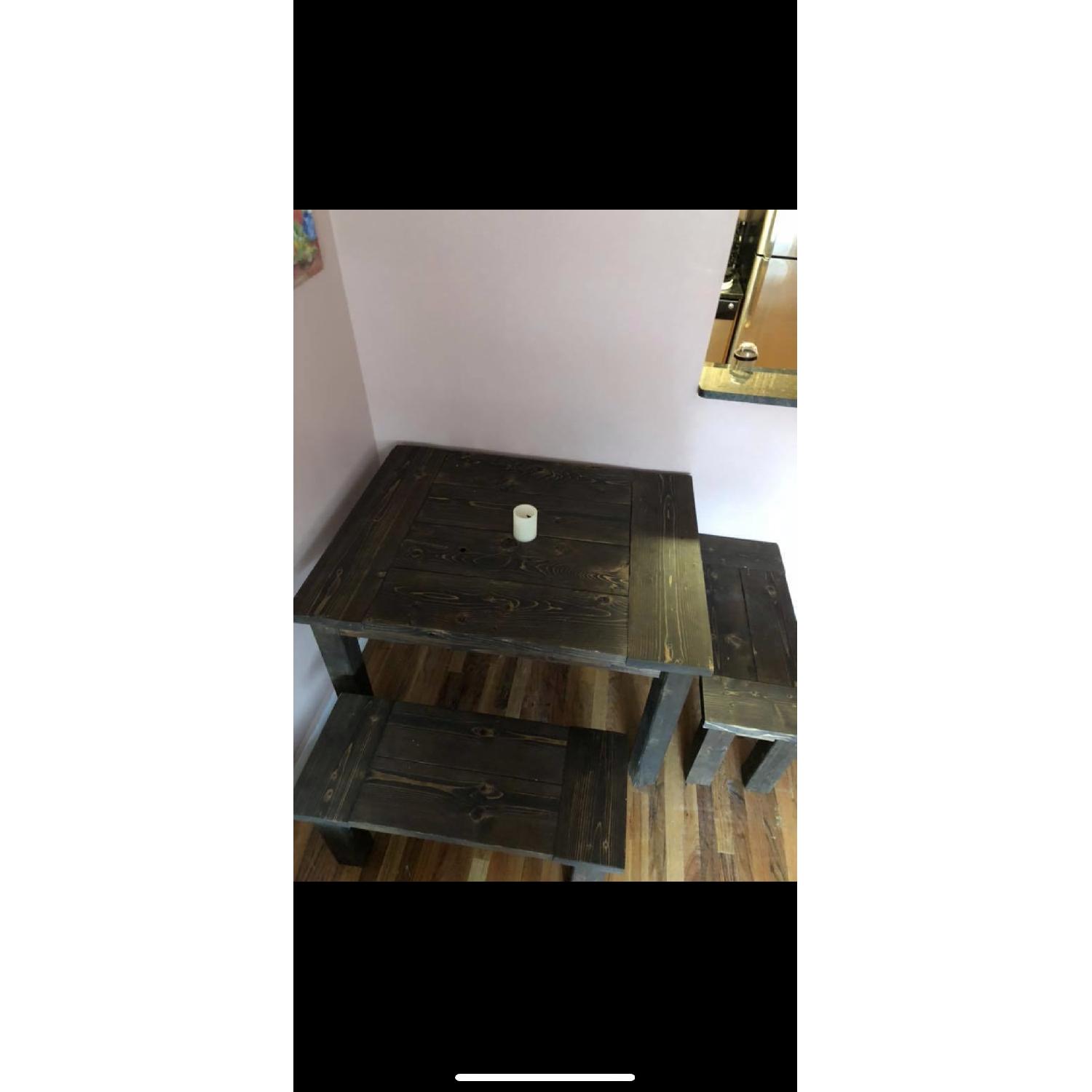 Farmhouse Furniture Dining Table w/ 2 Benches - image-3