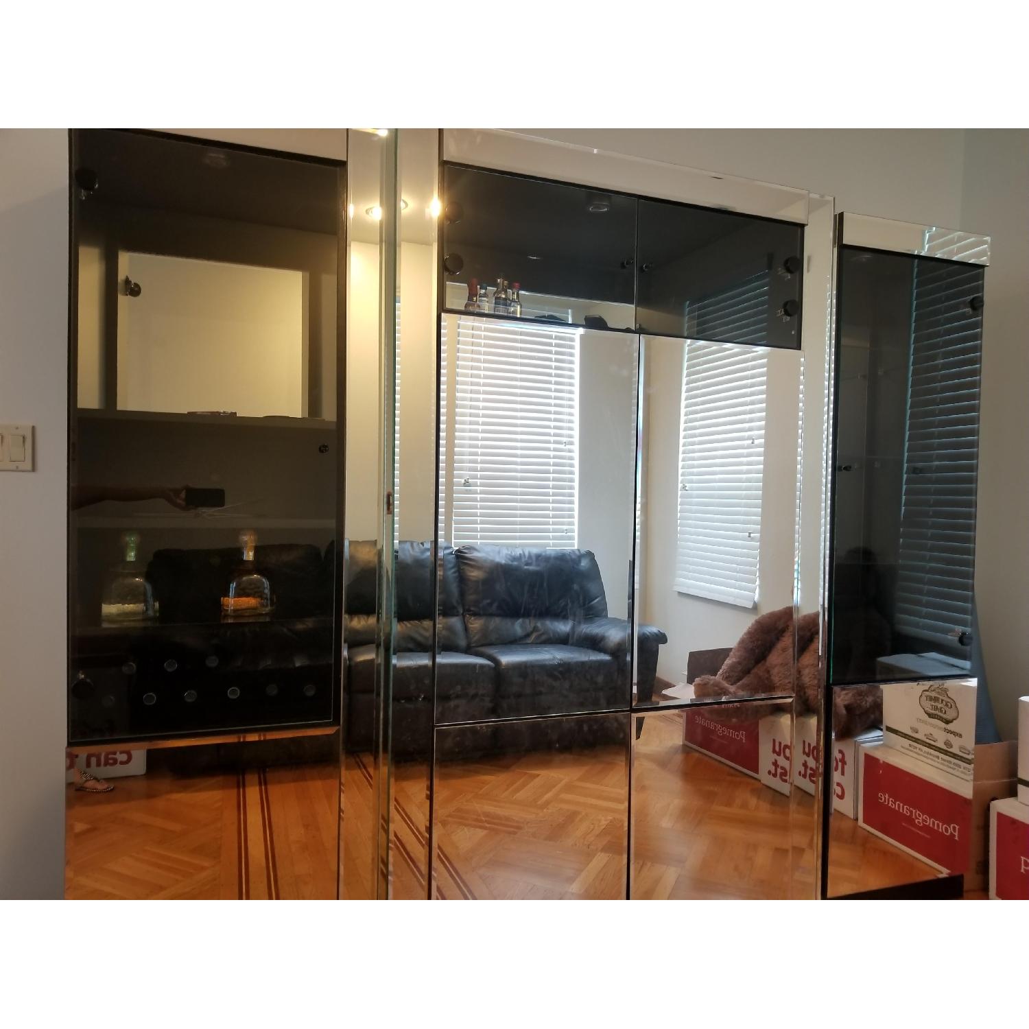 Modern Glass & Mirrors Entertainment Center AptDeco
