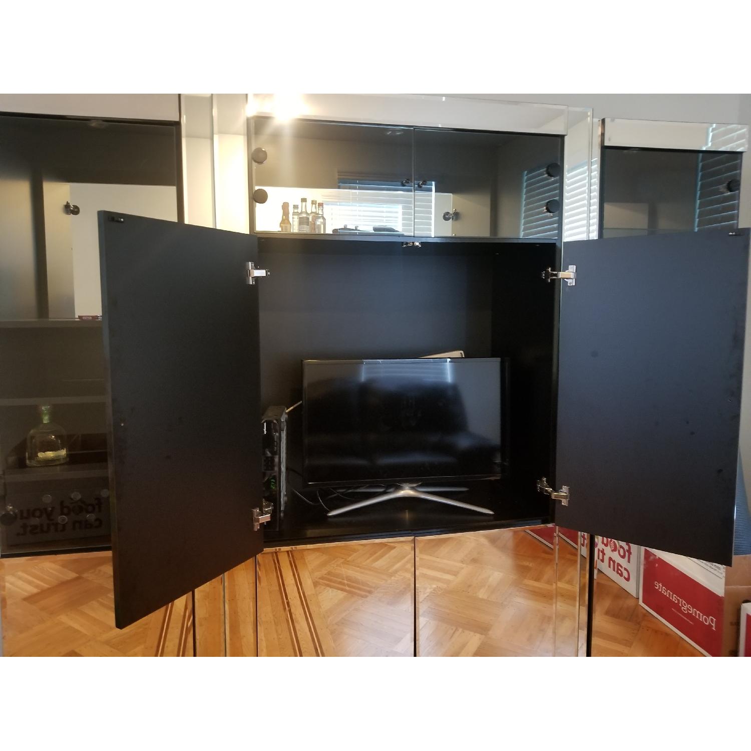 Modern Glass & Mirrors Entertainment Center AptDeco