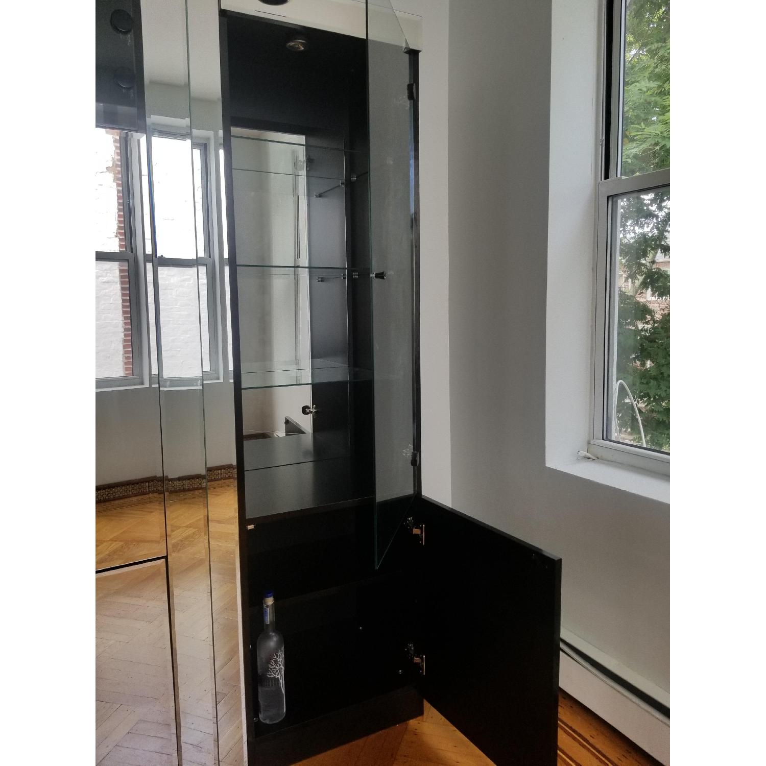Modern Glass & Mirrors Entertainment Center AptDeco