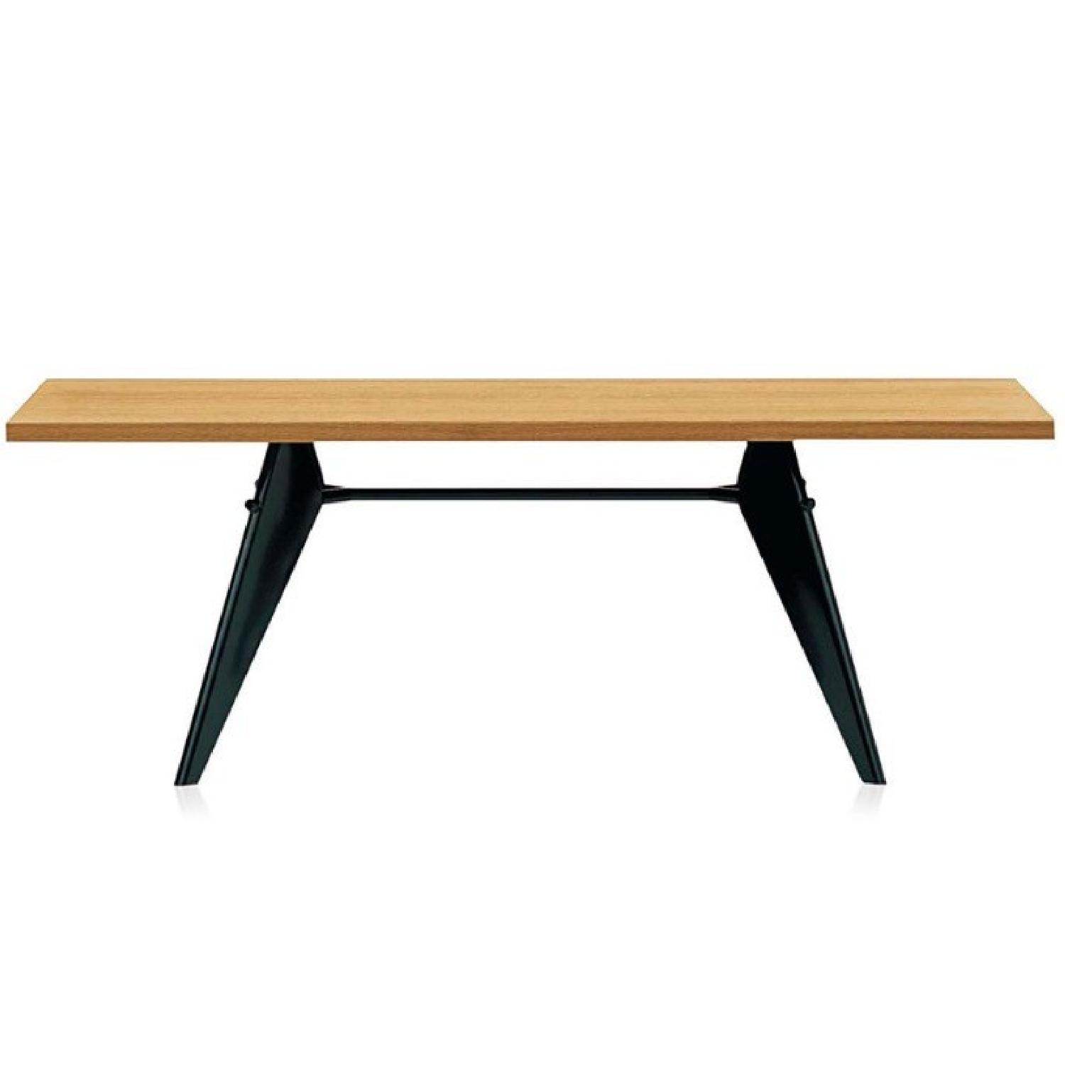 Vitra EM Prouve Dining Table Oak Top w/ Black Legs - image-3