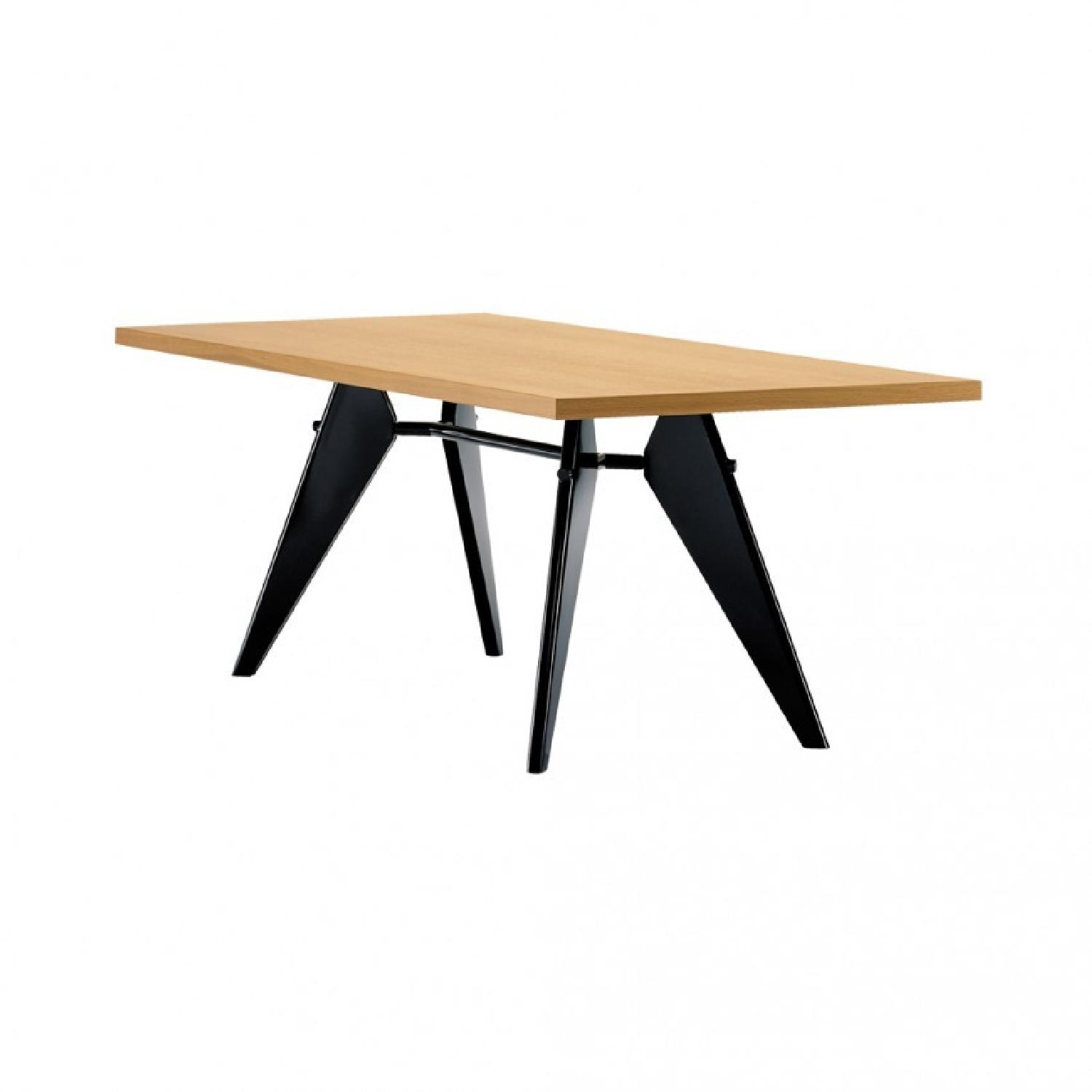 Vitra EM Prouve Dining Table Oak Top w/ Black Legs - image-0