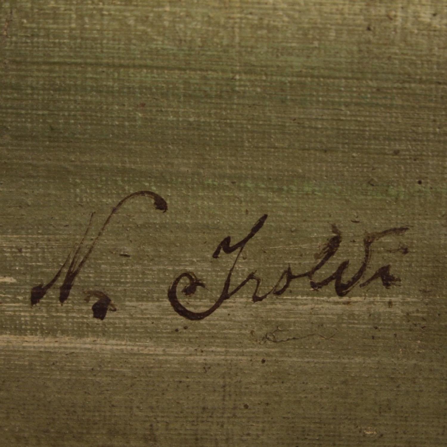 French Signed Bucolic Landscape Painting Oil On Canvas - image-6