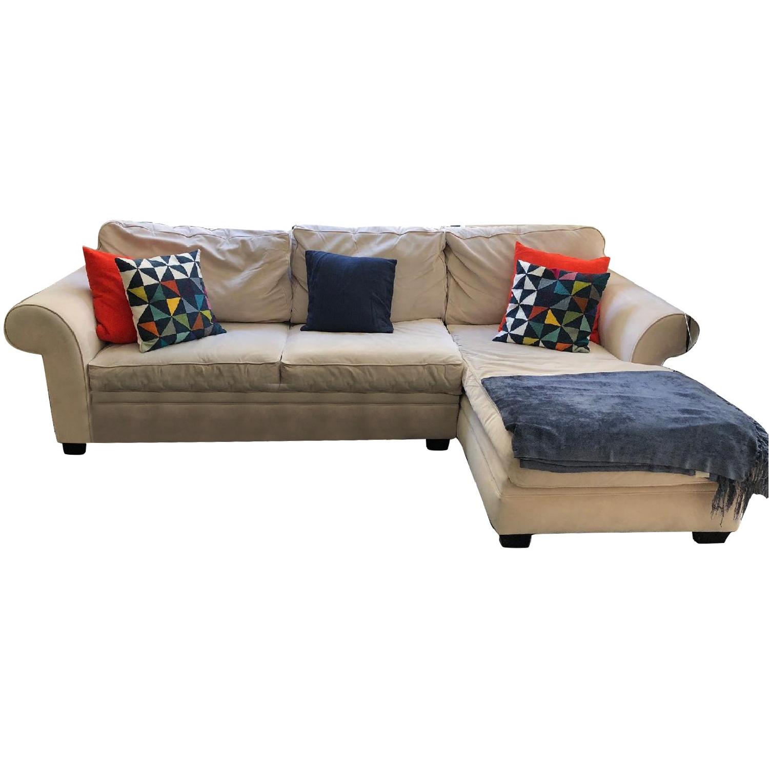 Macy's Sleeper Sectional Sofa w/ Right Chaise AptDeco