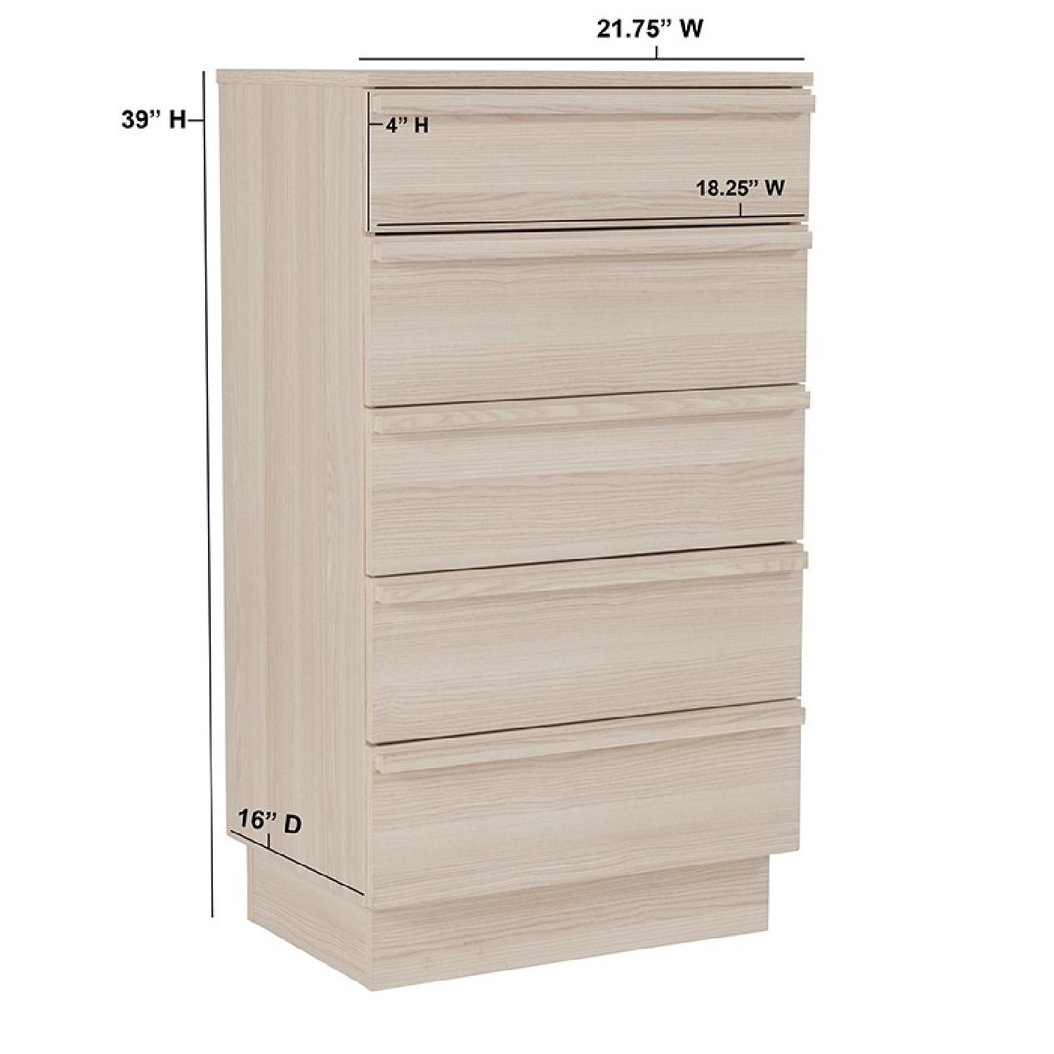 Contemporary 5 Drawer Chest in Cambria Ash Finish - image-1
