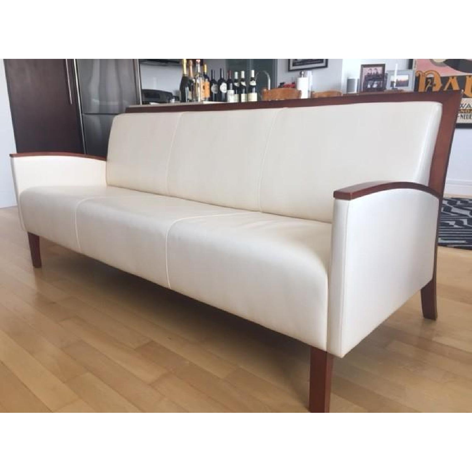 Gunlocke Company Gracile Leather Sofa - image-1