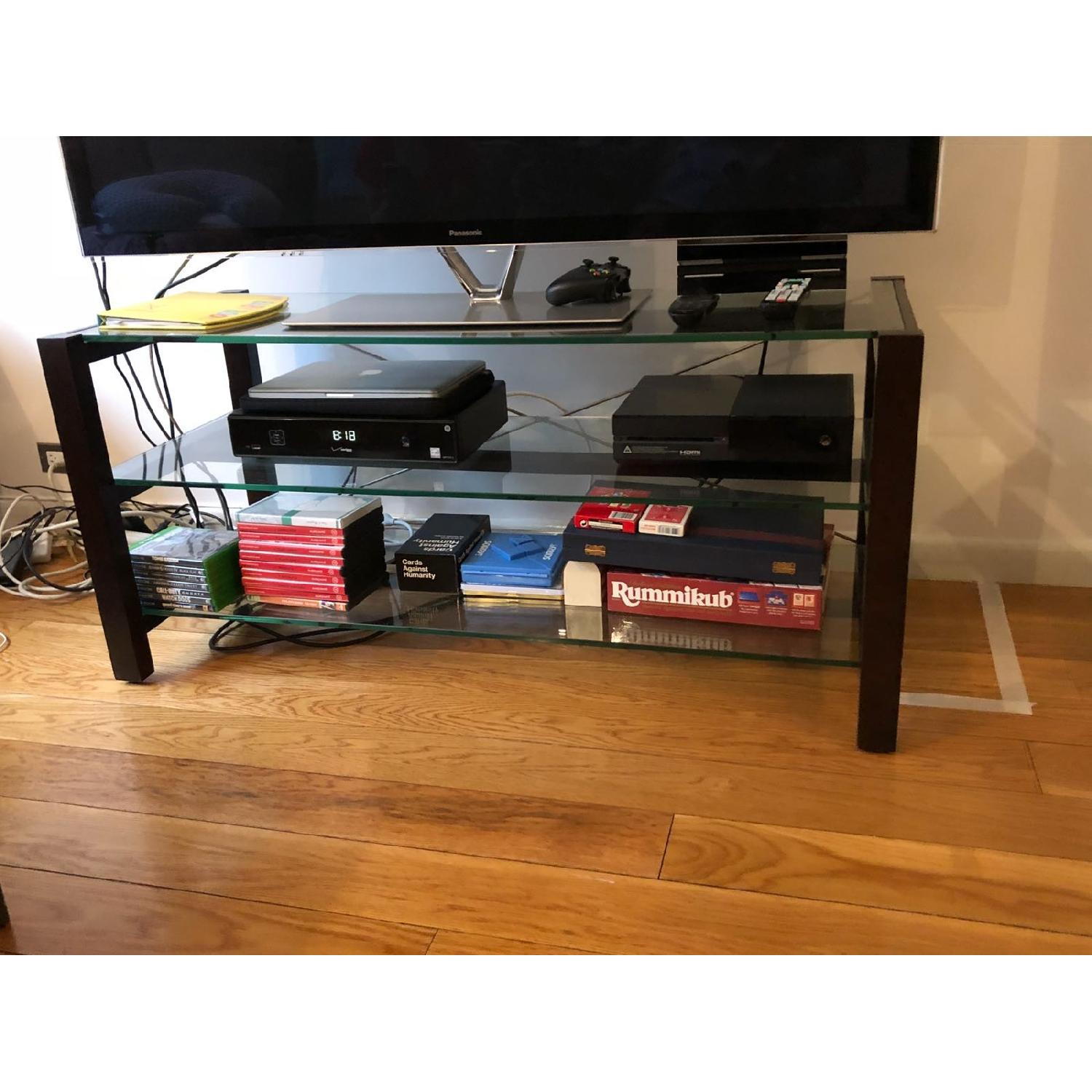 Crate & Barrel Glass & Wood TV Stand/Media Console - image-3