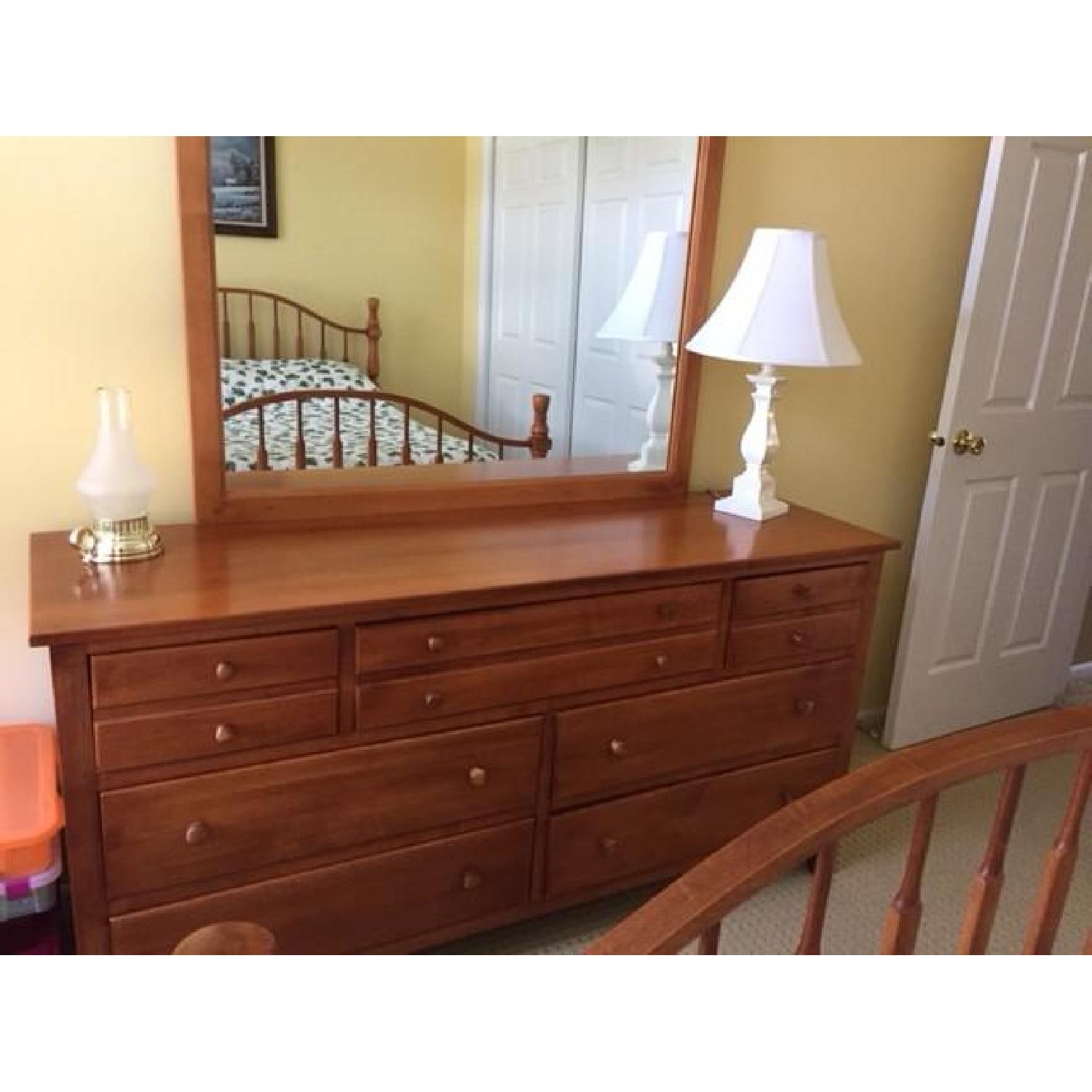 Honey Pine 7-Drawer Dresser w/ Mirror - image-2