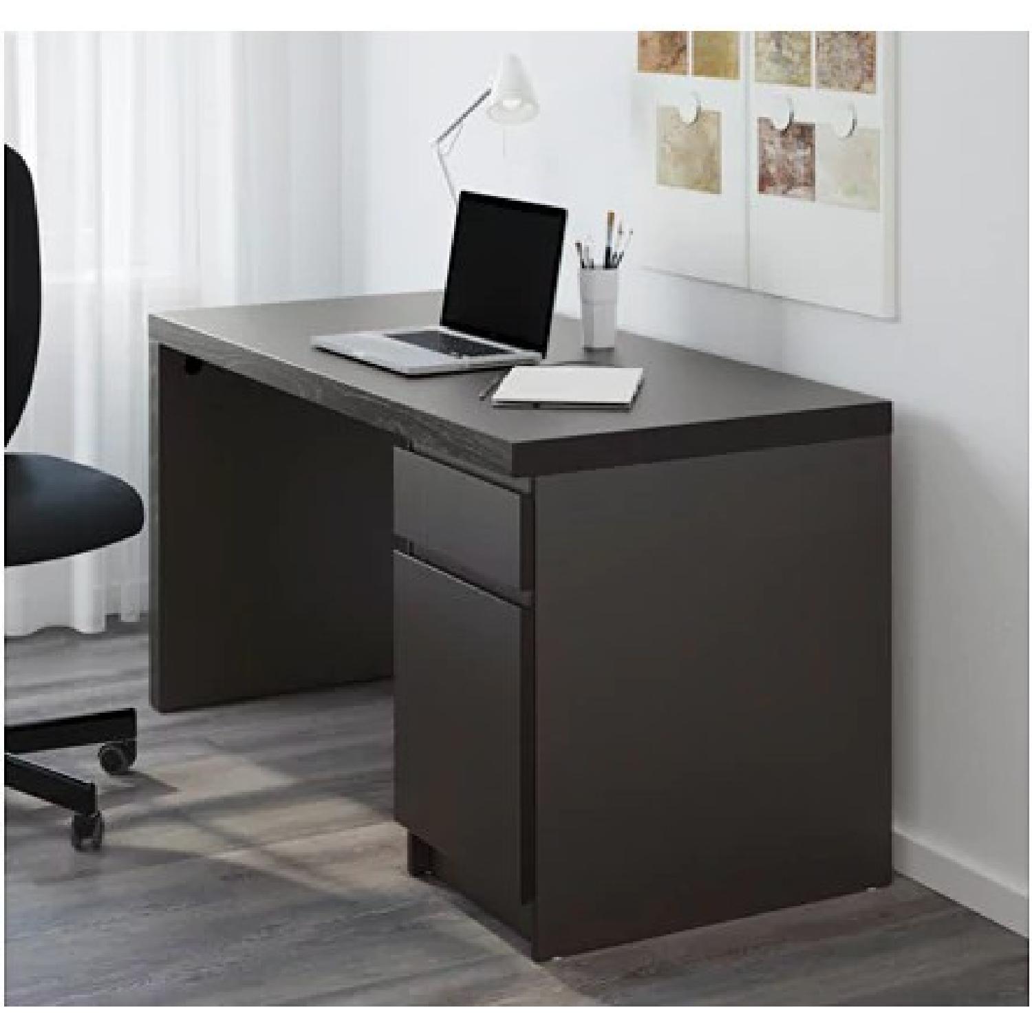Ikea Malm Black/Brown Desk - image-1
