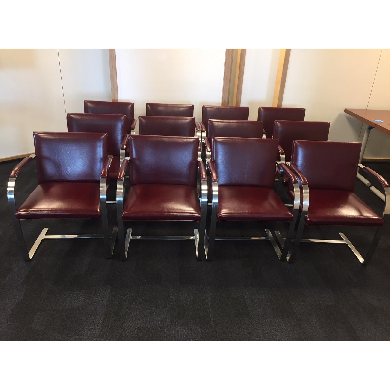 Knoll Leather Flat Bar Brno Chair by Mies Van Der Rohe - image-1