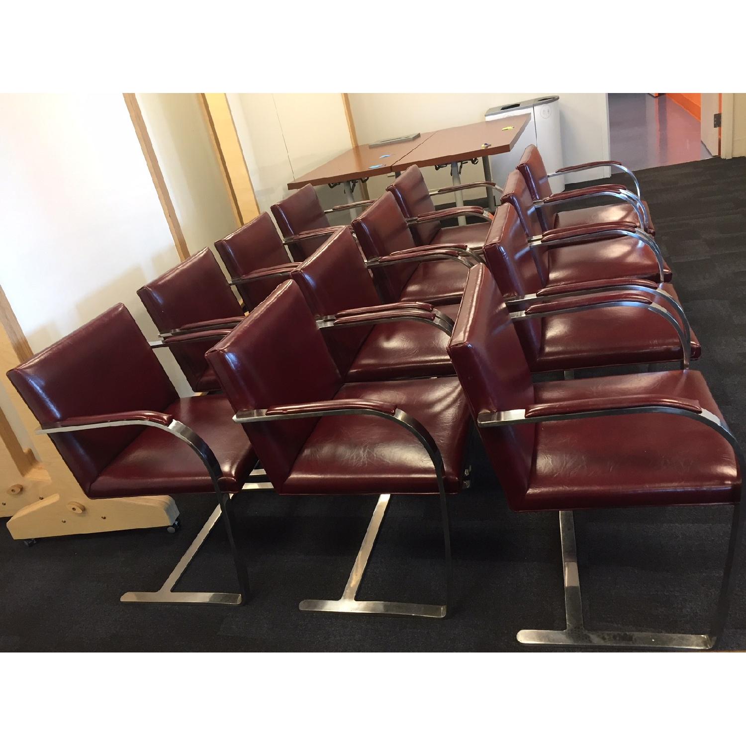 Knoll Leather Flat Bar Brno Chair by Mies Van Der Rohe - image-2