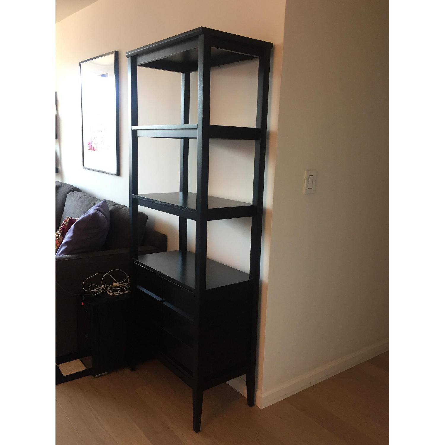Crate & Barrel Spotlight Ebony Bookcase AptDeco