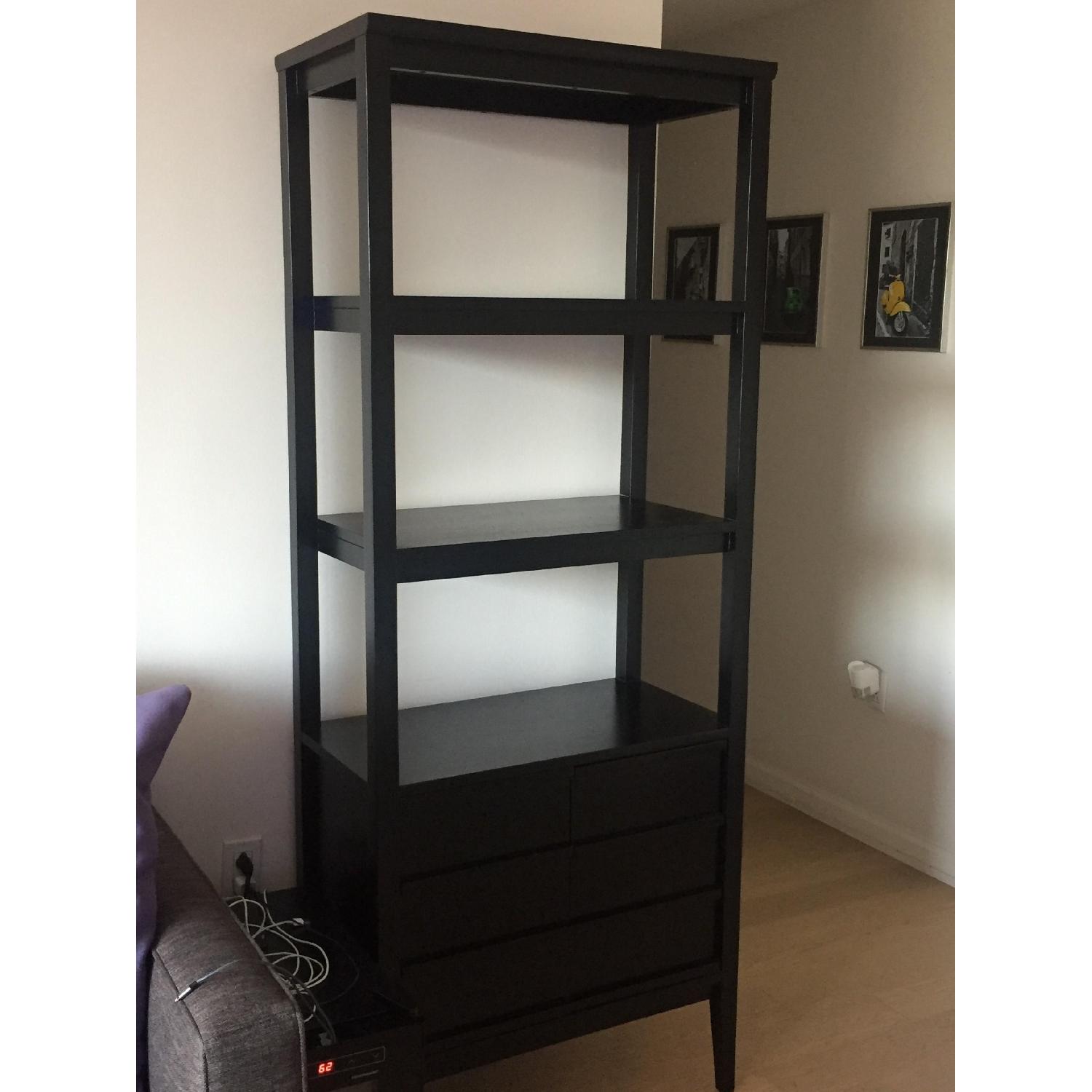 Crate & Barrel Spotlight Ebony Bookcase AptDeco