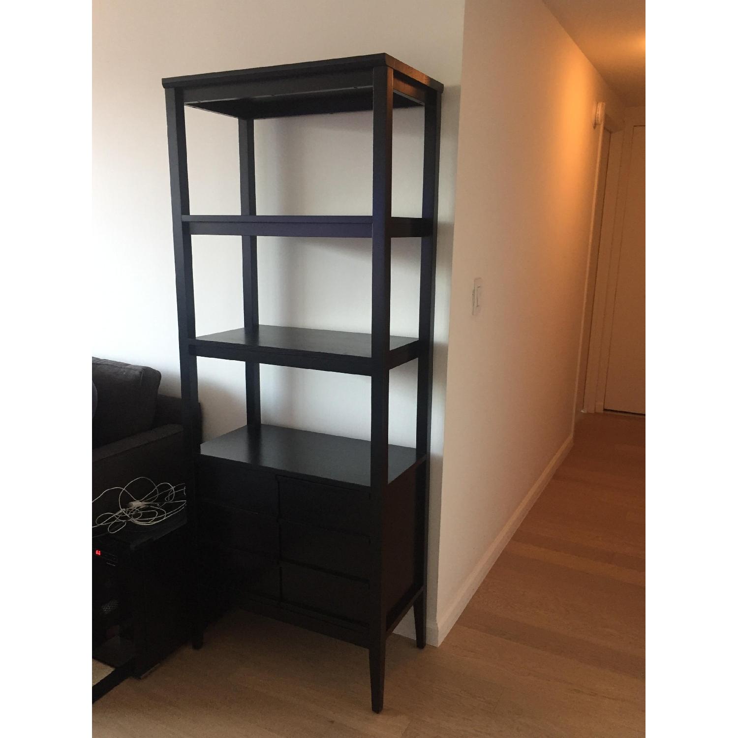 Crate & Barrel Spotlight Ebony Bookcase AptDeco
