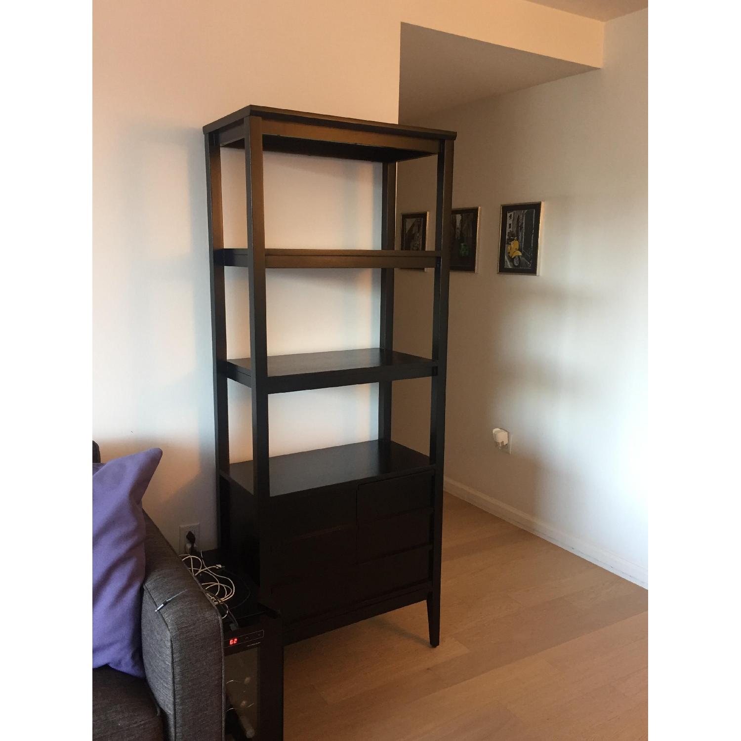 Crate & Barrel Spotlight Ebony Bookcase AptDeco