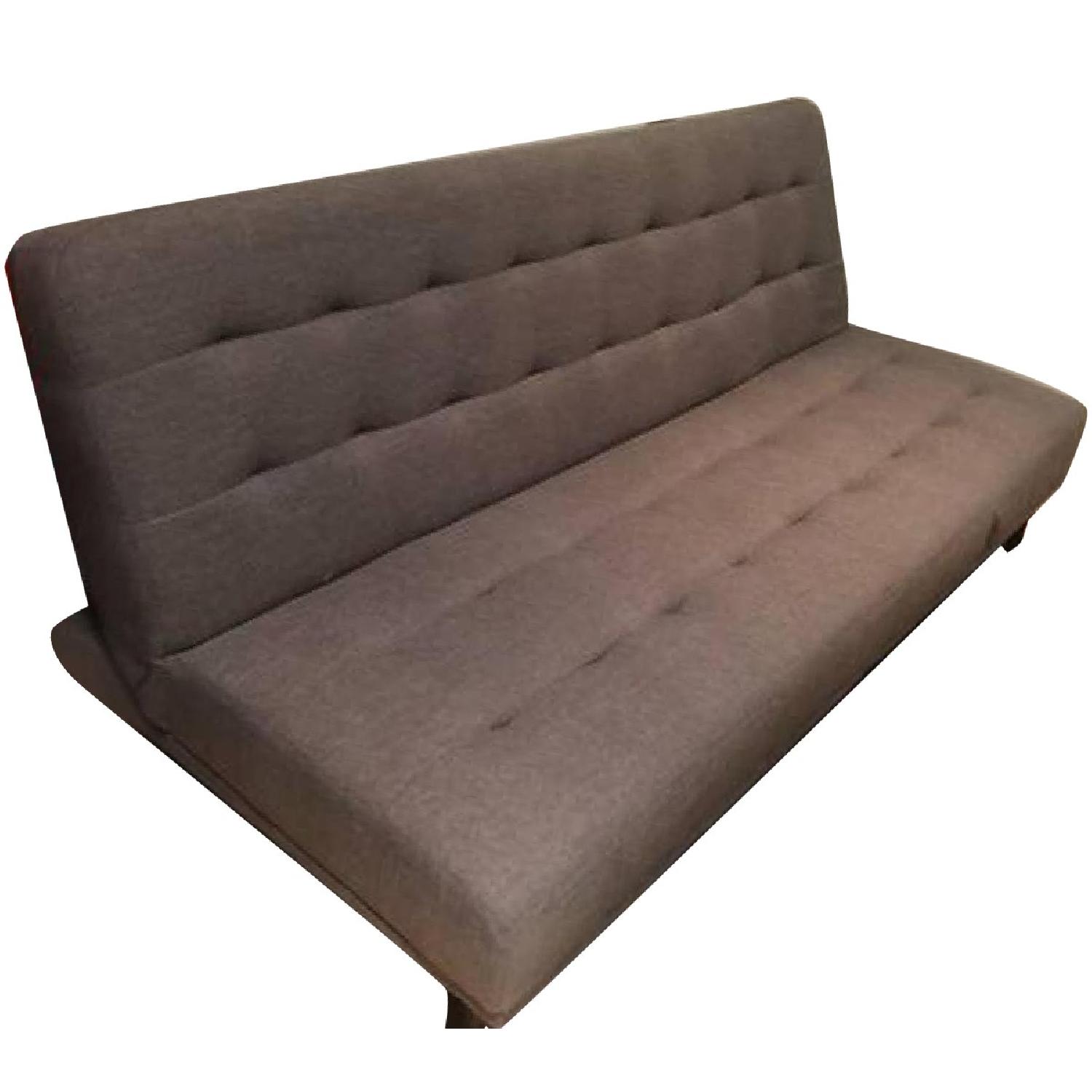 DHP Metropolitan Grey Linen Futon Lounger - image-0