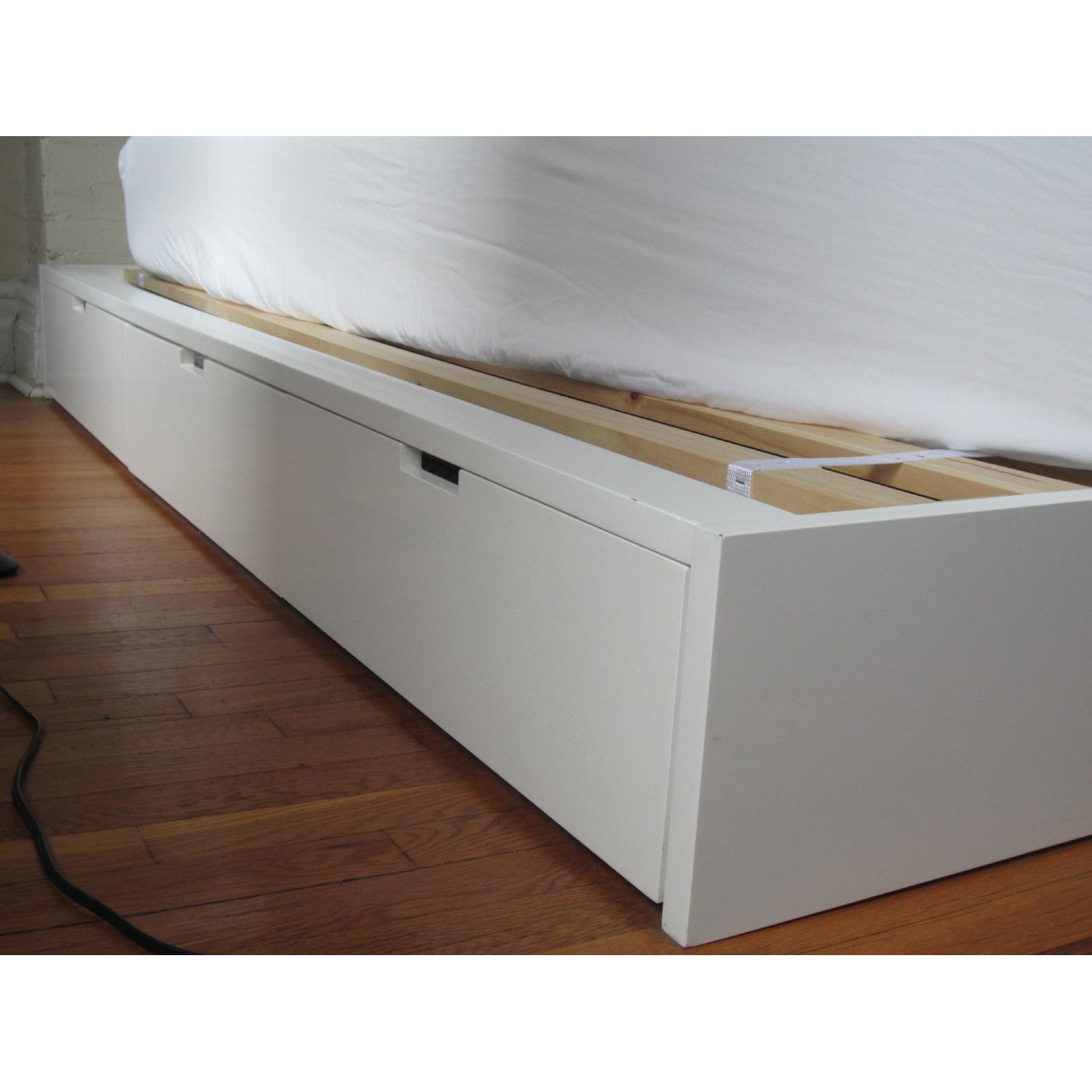 CB2 Stowaway White Queen Bed w/ 6 Drawers - image-2