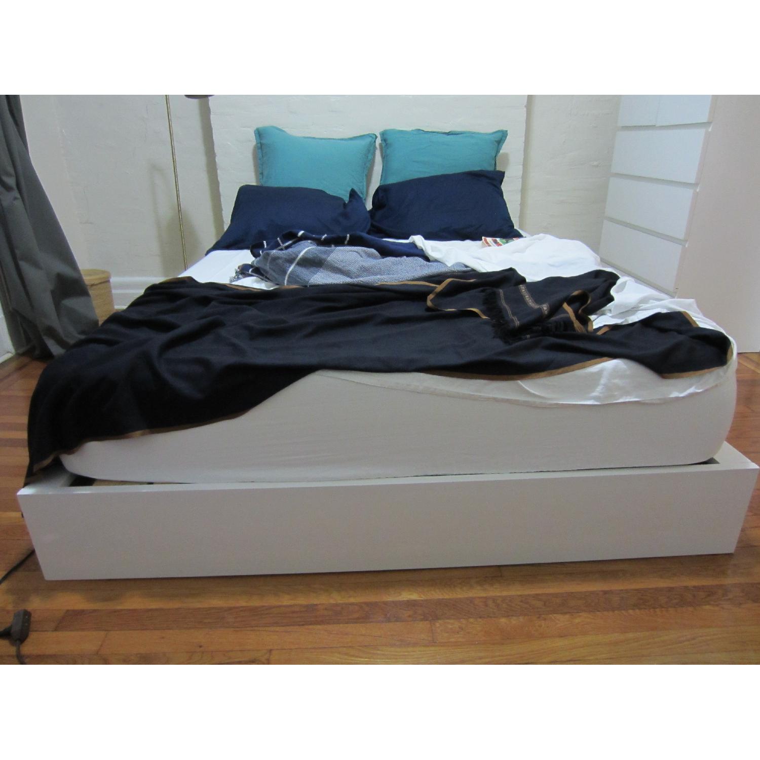 CB2 Stowaway White Queen Bed w/ 6 Drawers - image-3