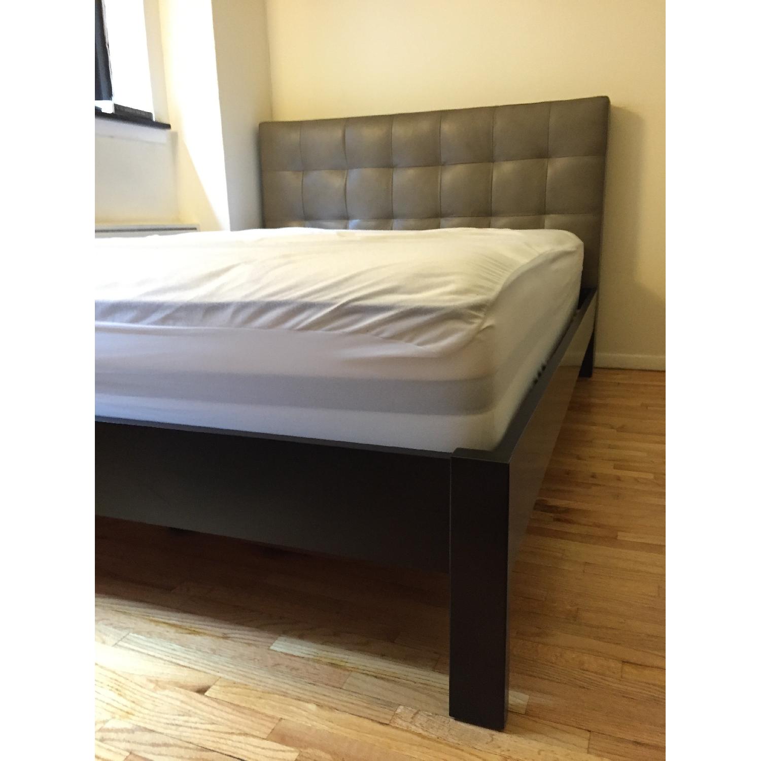 West Elm Low Grid-Tufted Leather Bed - image-2