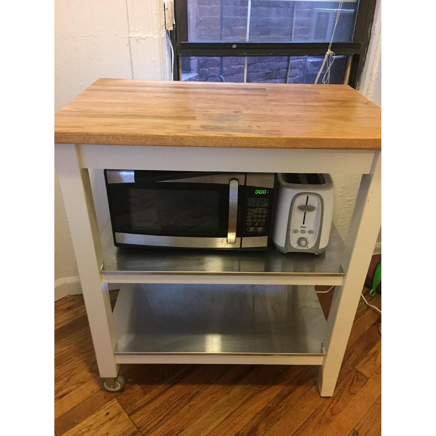 Ikea Stenstorp White Kitchen Island - AptDeco