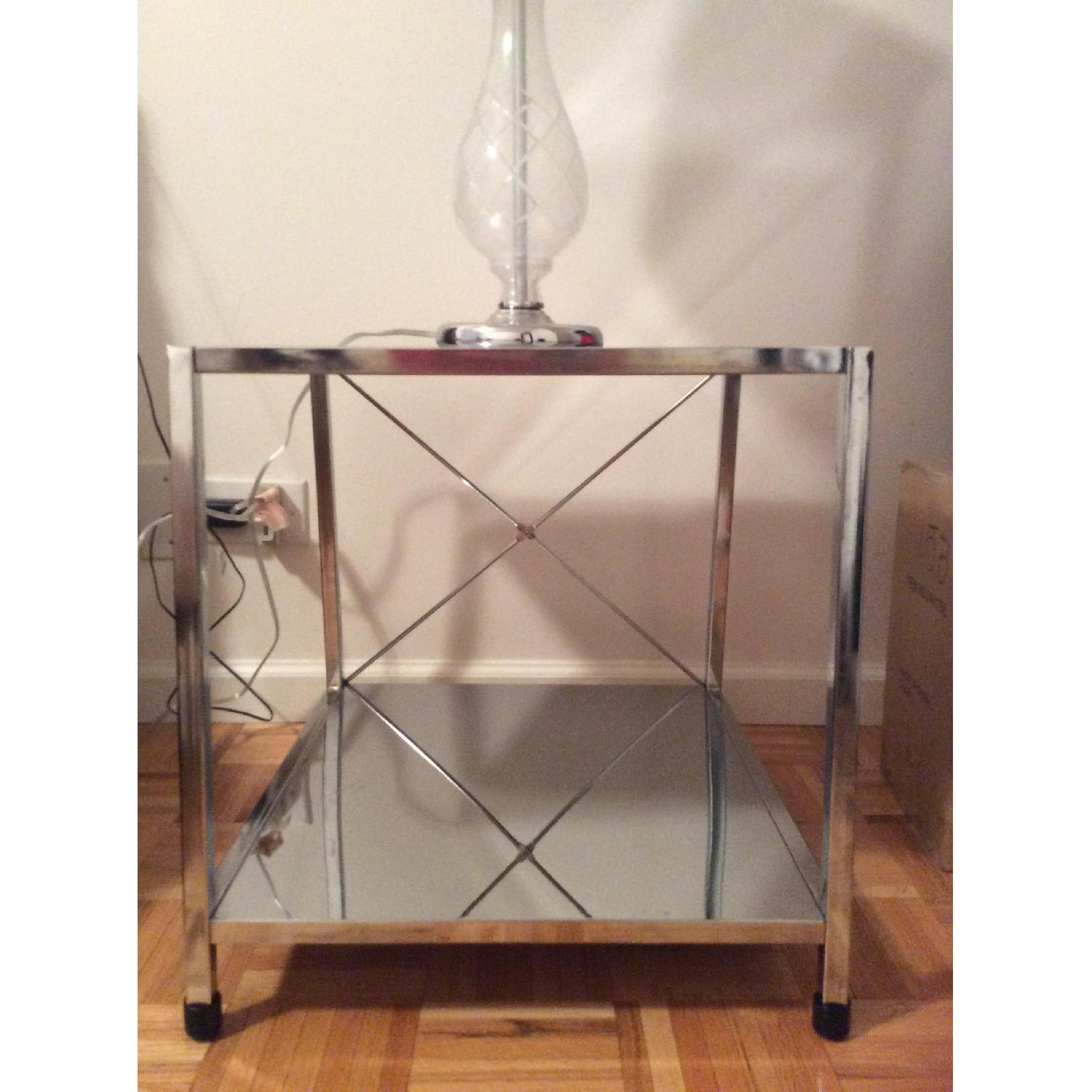 CB2 Harvey Chrome Nightstands - image-1