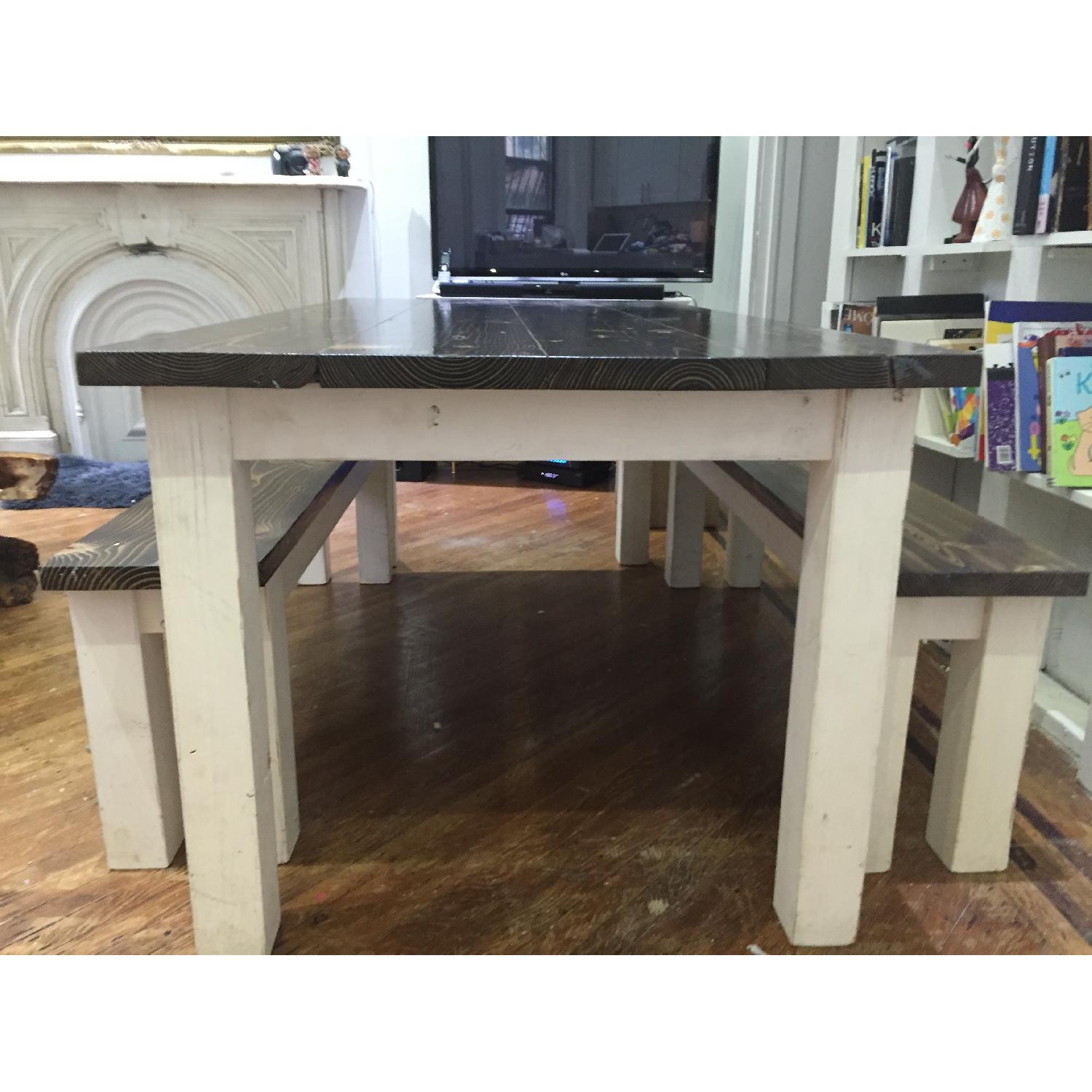 EmmorWorks Farm Dining Table w/ 2 Benches. - image-2
