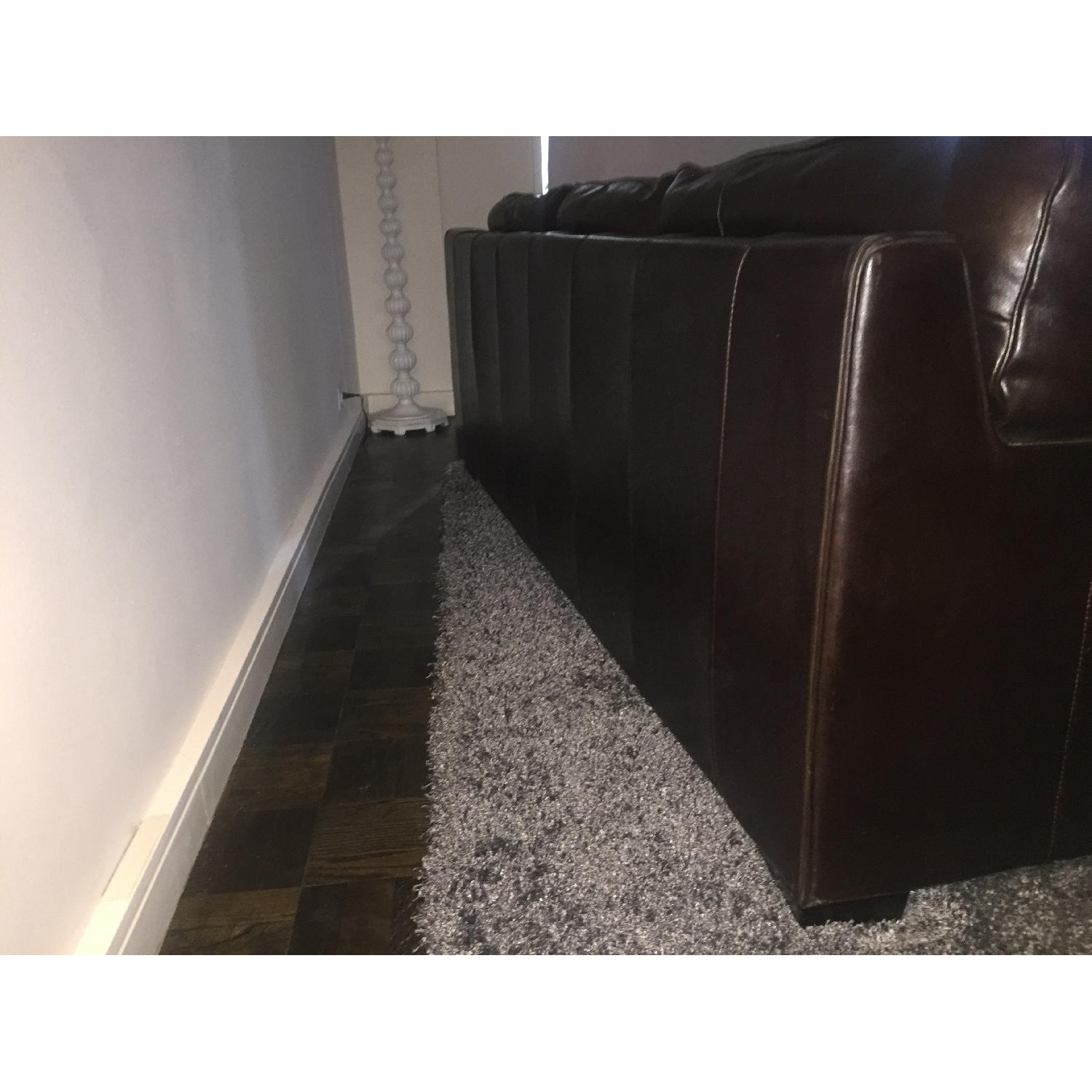 Z-Gallerie Brown Leather 3-Seat Sofa + Oversized Chair & Ottoman - image-4