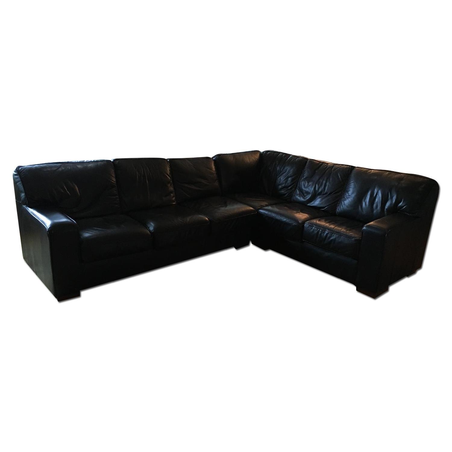 Bloomingdale's Leather Sectional Sofa Bed AptDeco
