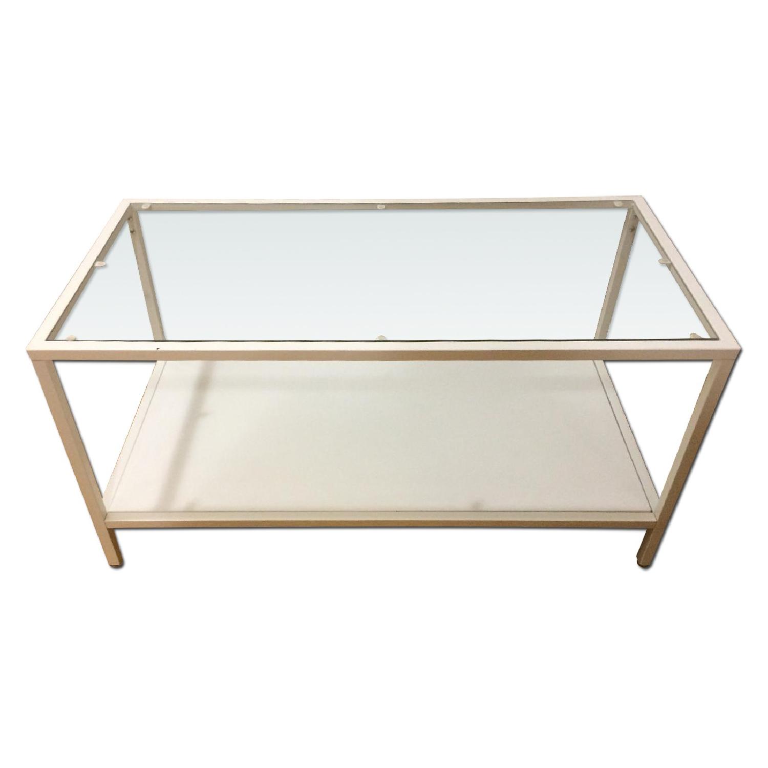 Ikea Vittsj White Glass Nesting Tables AptDeco