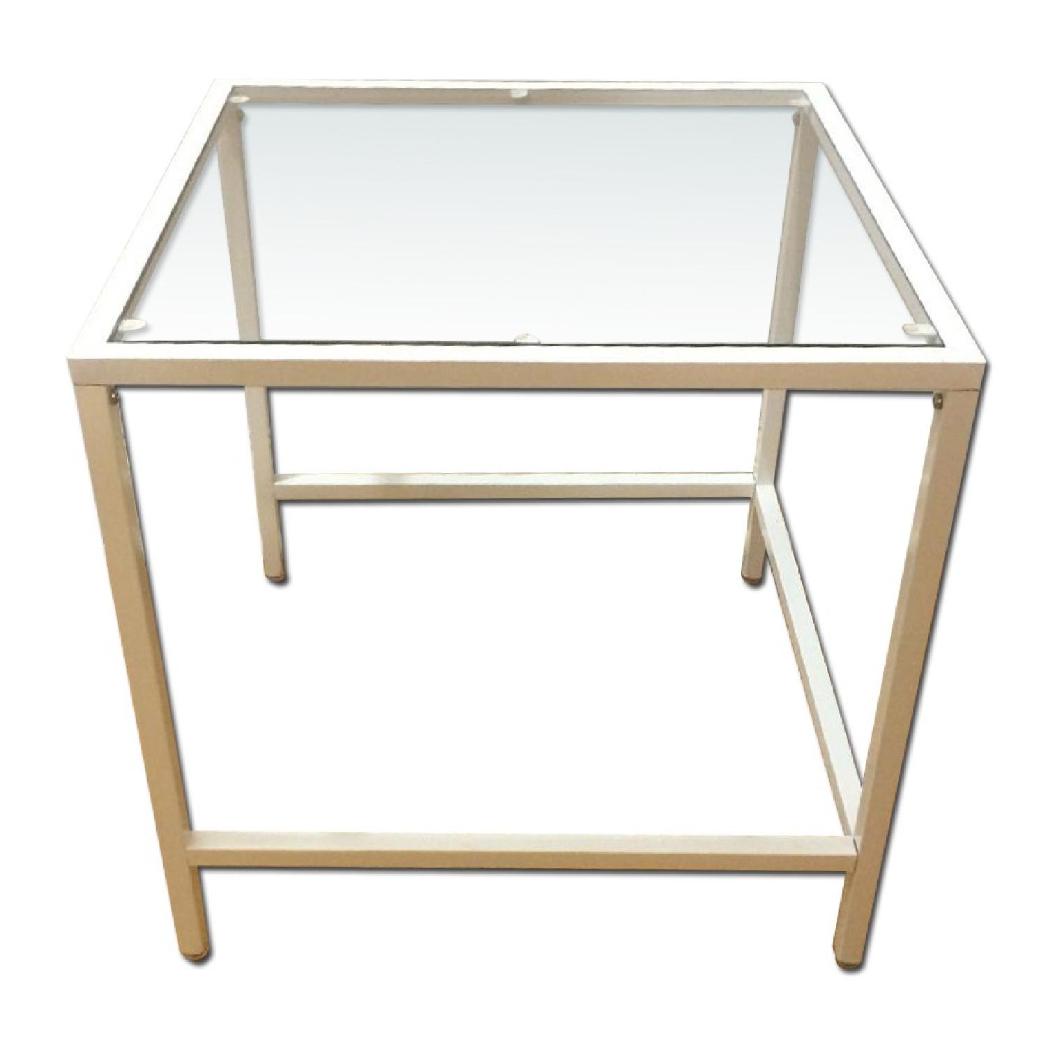 Ikea Vittsj White Glass Nesting Tables AptDeco