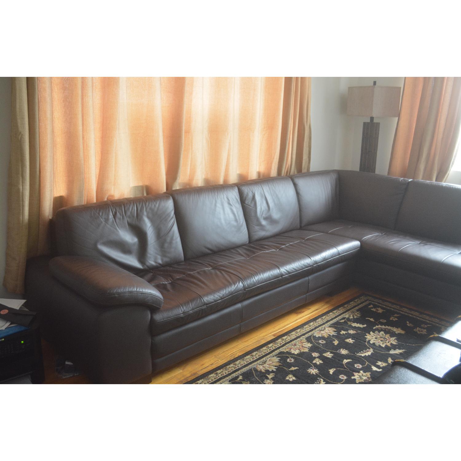Natuzzi Top Grain Leather Sectional AptDeco