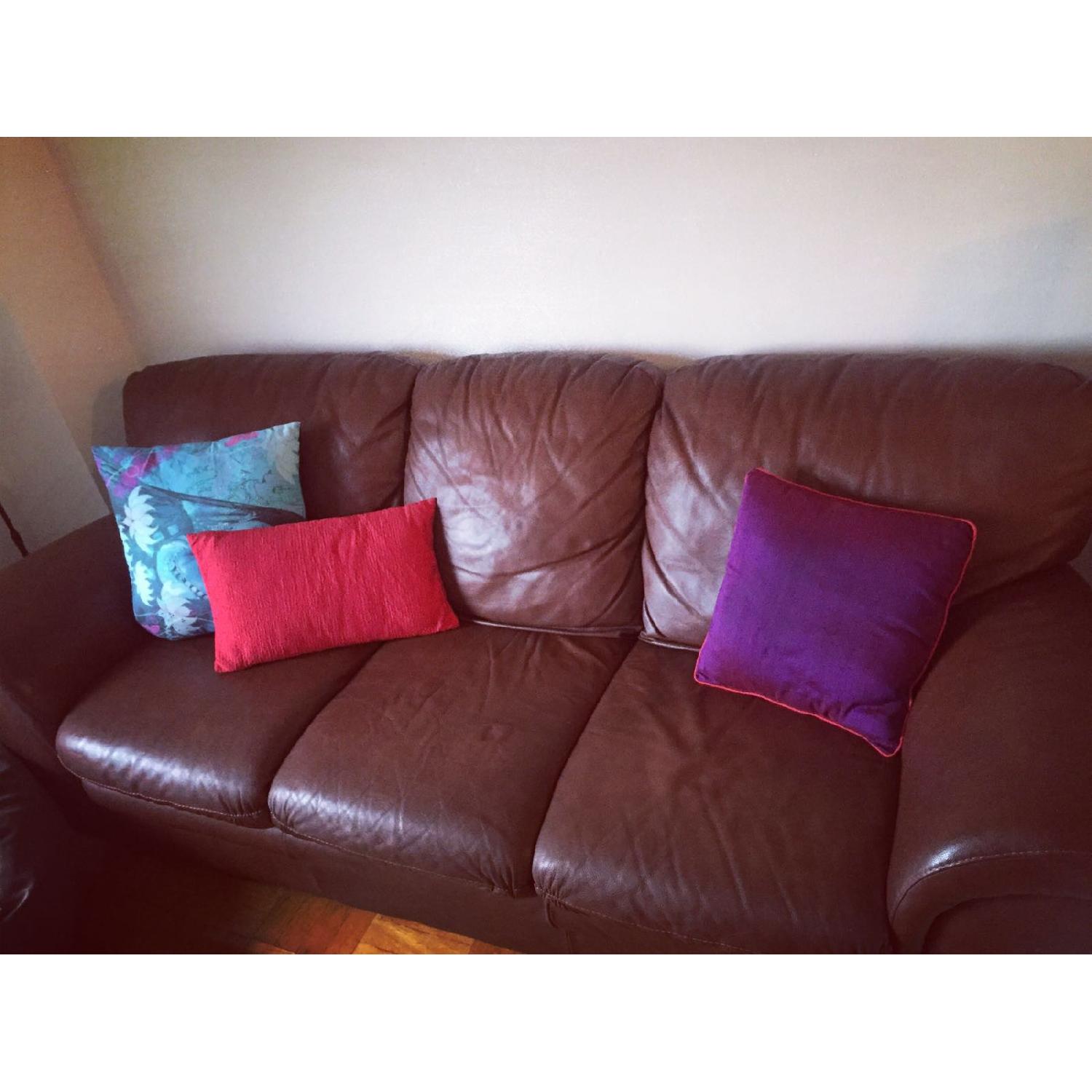 Chateau D'ax Italian Leather 3 Seater Sleeper Sofa - image-1