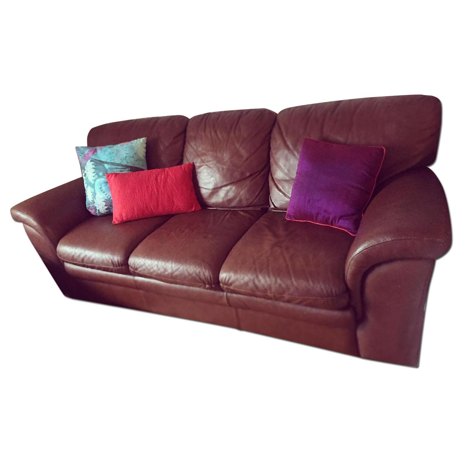 Chateau D'ax Italian Leather 3 Seater Sleeper Sofa - image-0