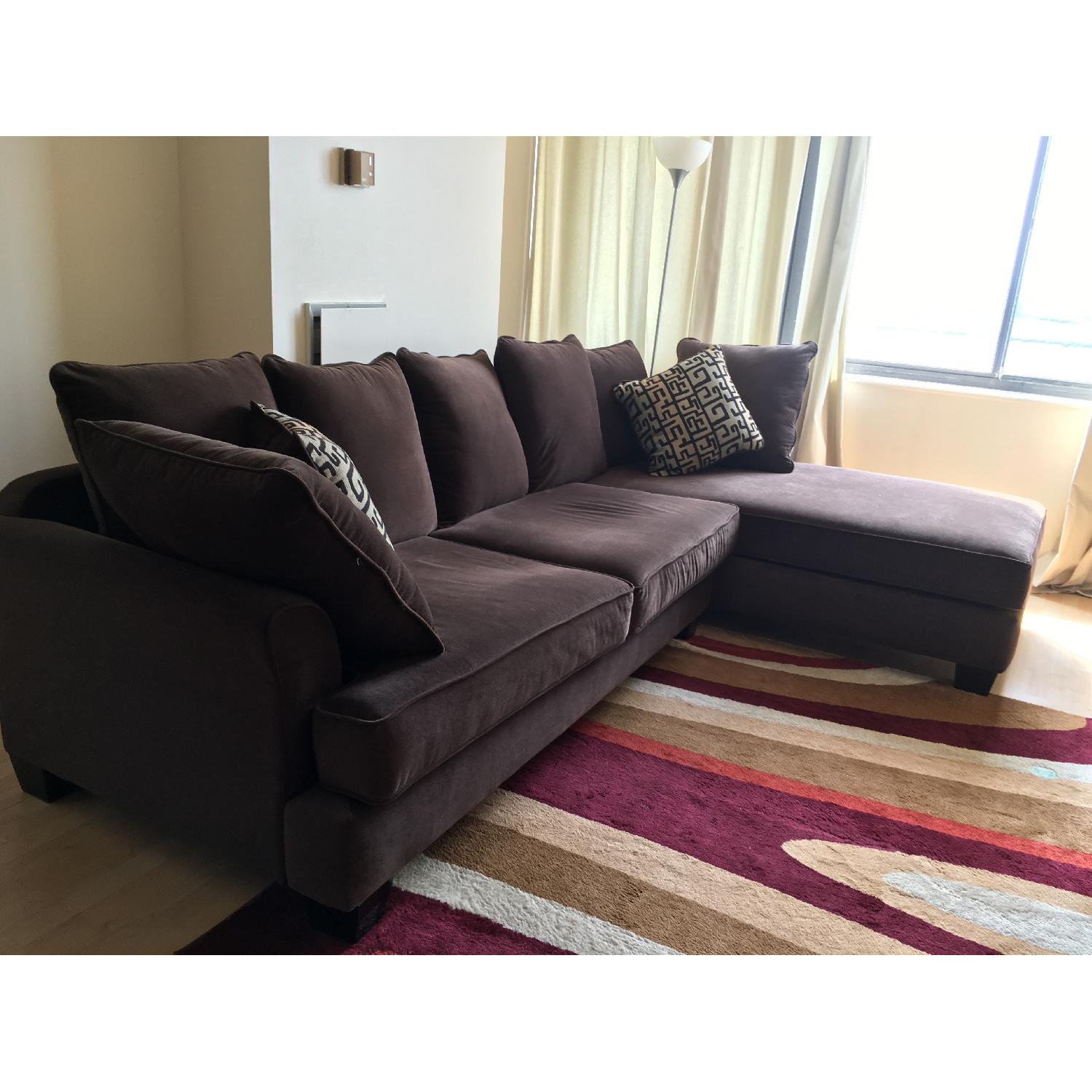 Raymour & Flanigan Kathy Ireland 2 Piece Chaise Sectional Sofa - image-1